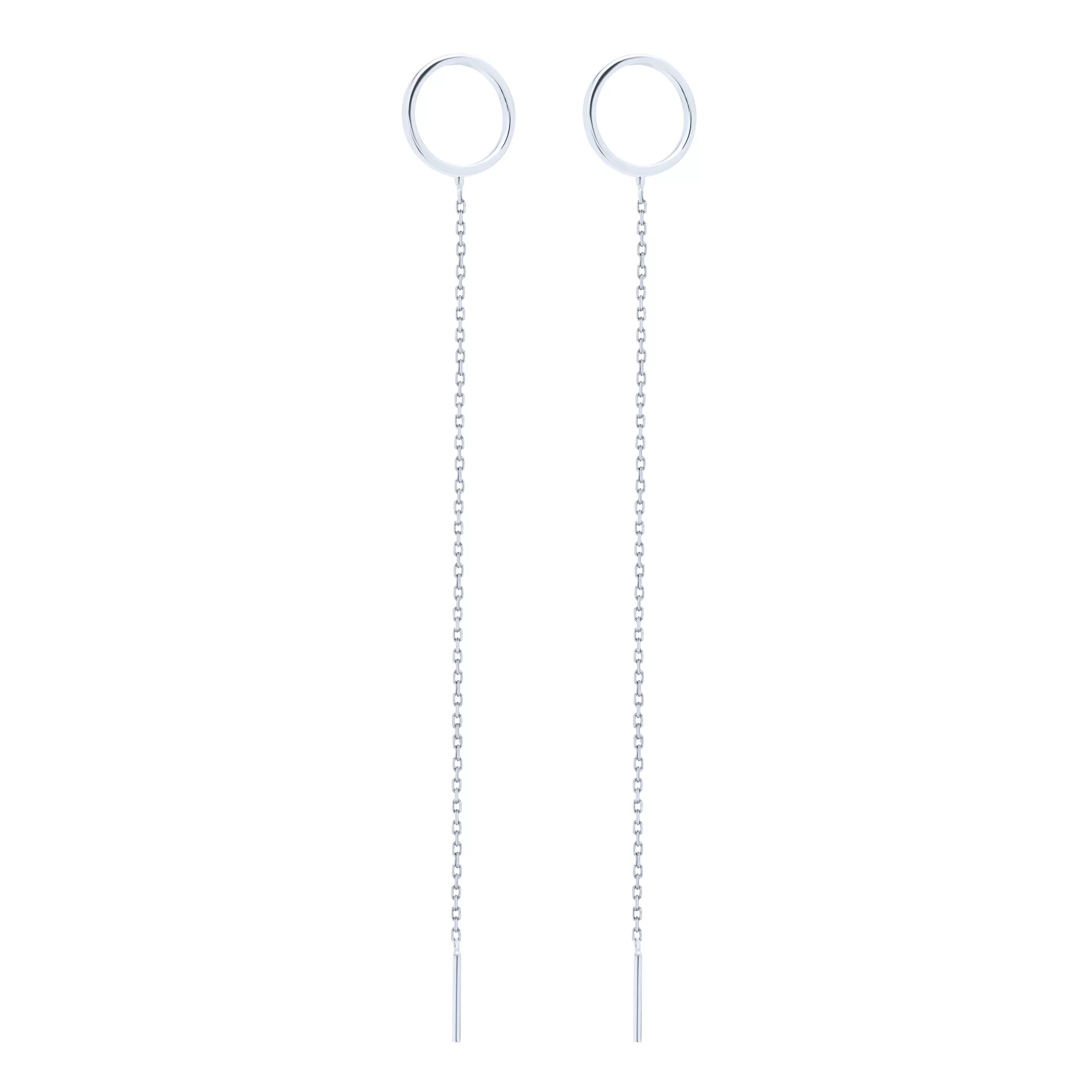 Сережки-протяжки "Коло" зі срібла - 1760346 – зображення 1