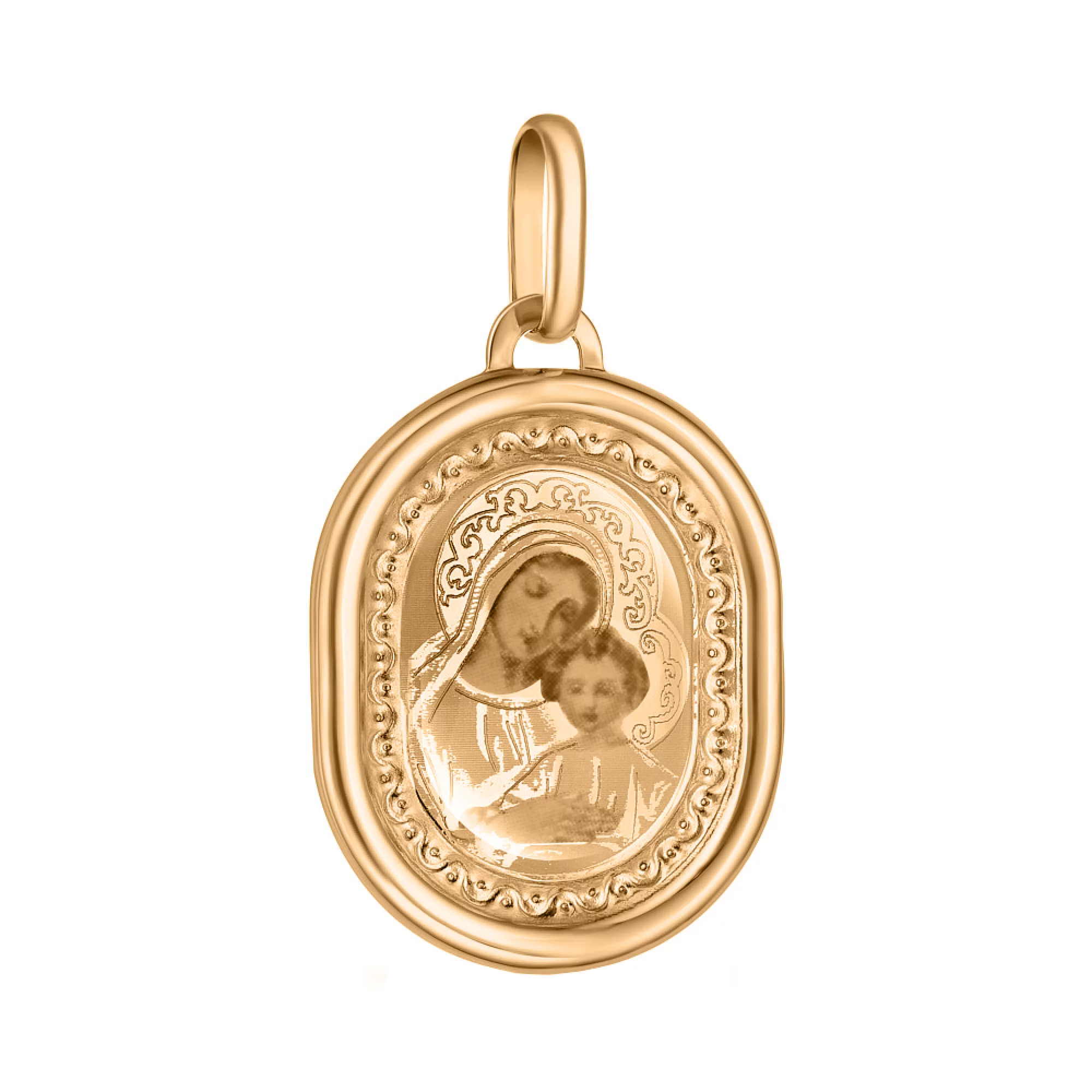 Ладанка золотая с эмалью "Божья Матерь" - 1583051 – изображение 1