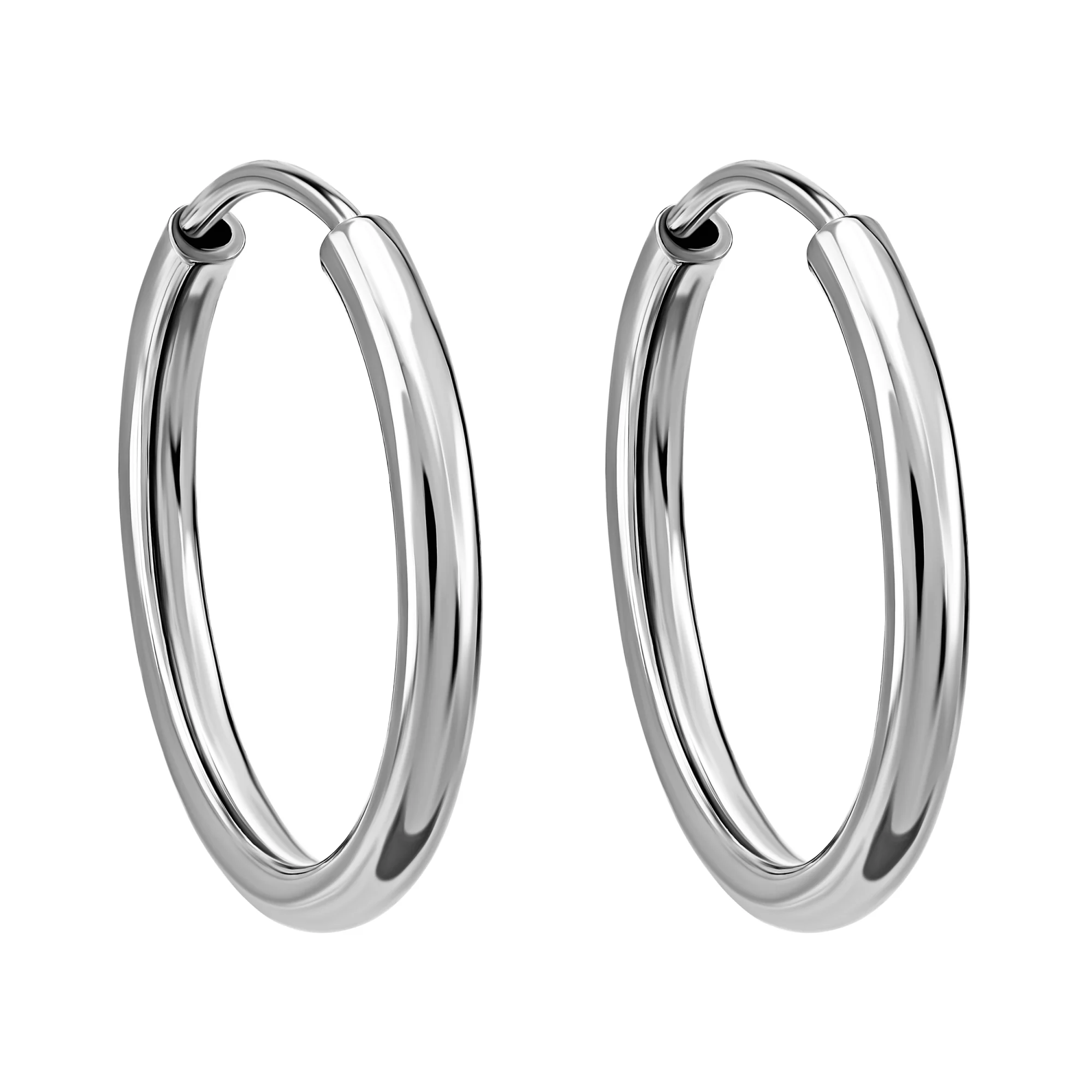 Серьги-кольца серебряные - 2080907 - 1