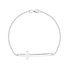 Браслет в білому золоті якірне плетіння "Хрест" - 2057555