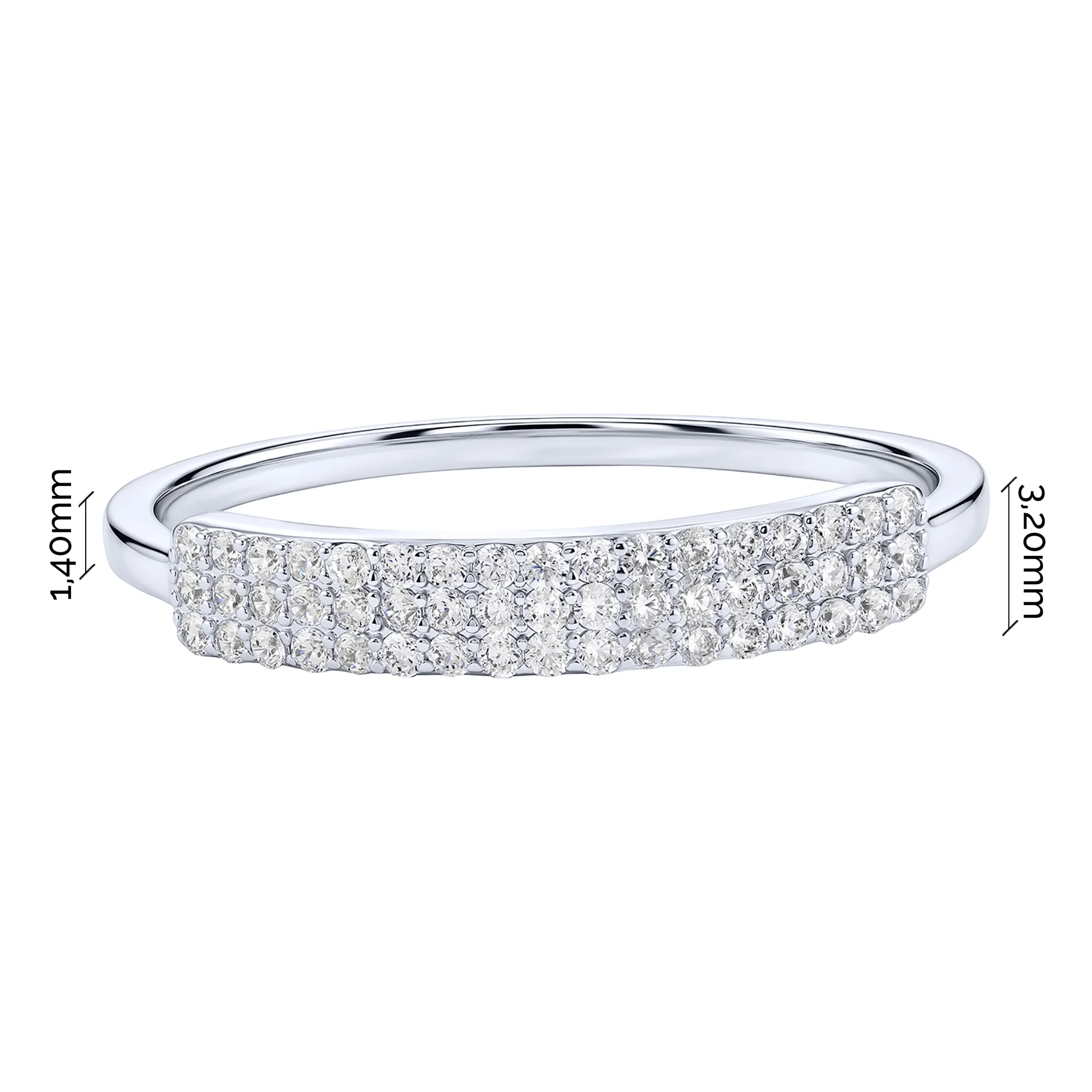 Серебряное кольцо с фианитами - 2289419 - 3