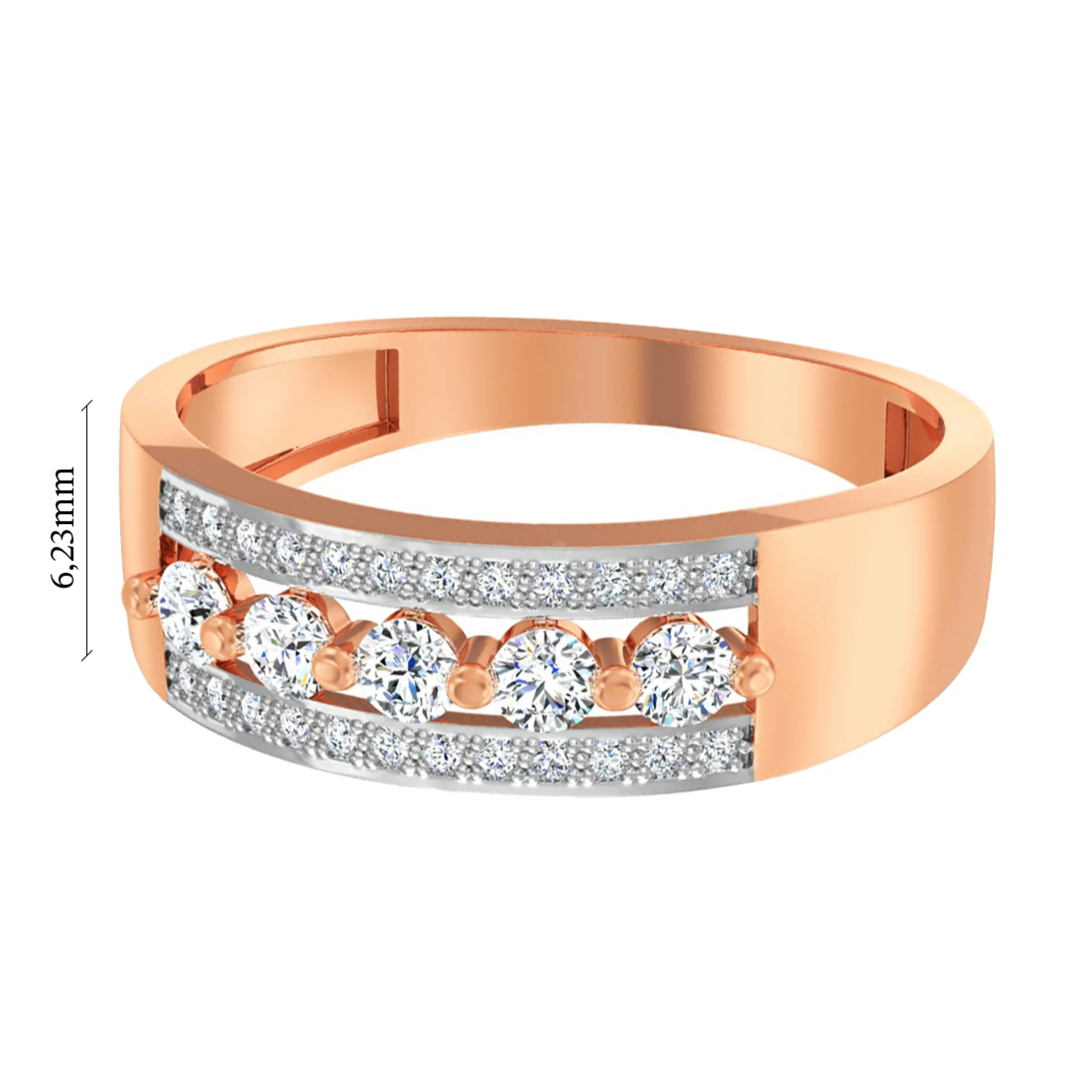 Золотое кольцо с фианитом - 585431 – изображение 2