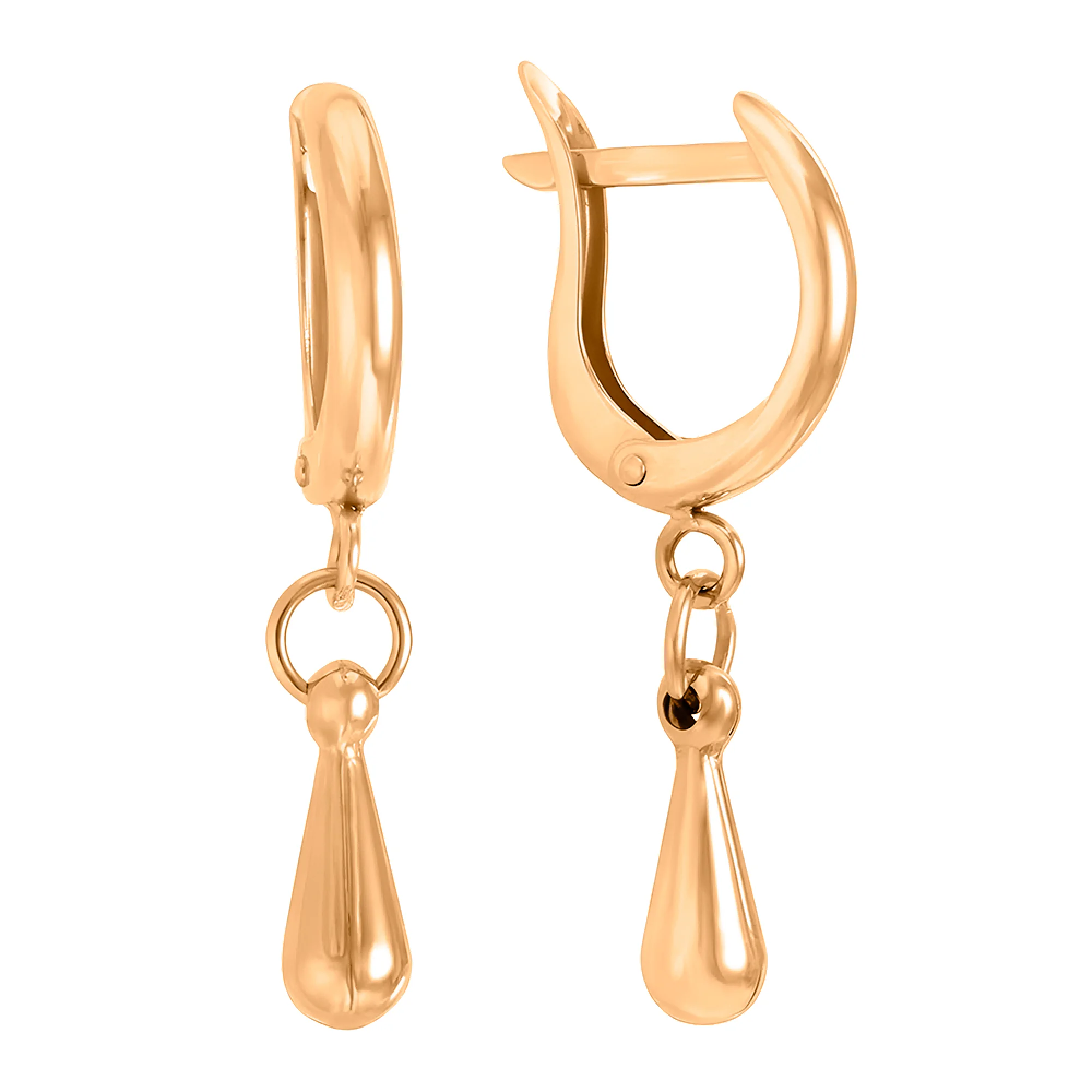 Сережки из красного золота с подвесами - 407750 - 1