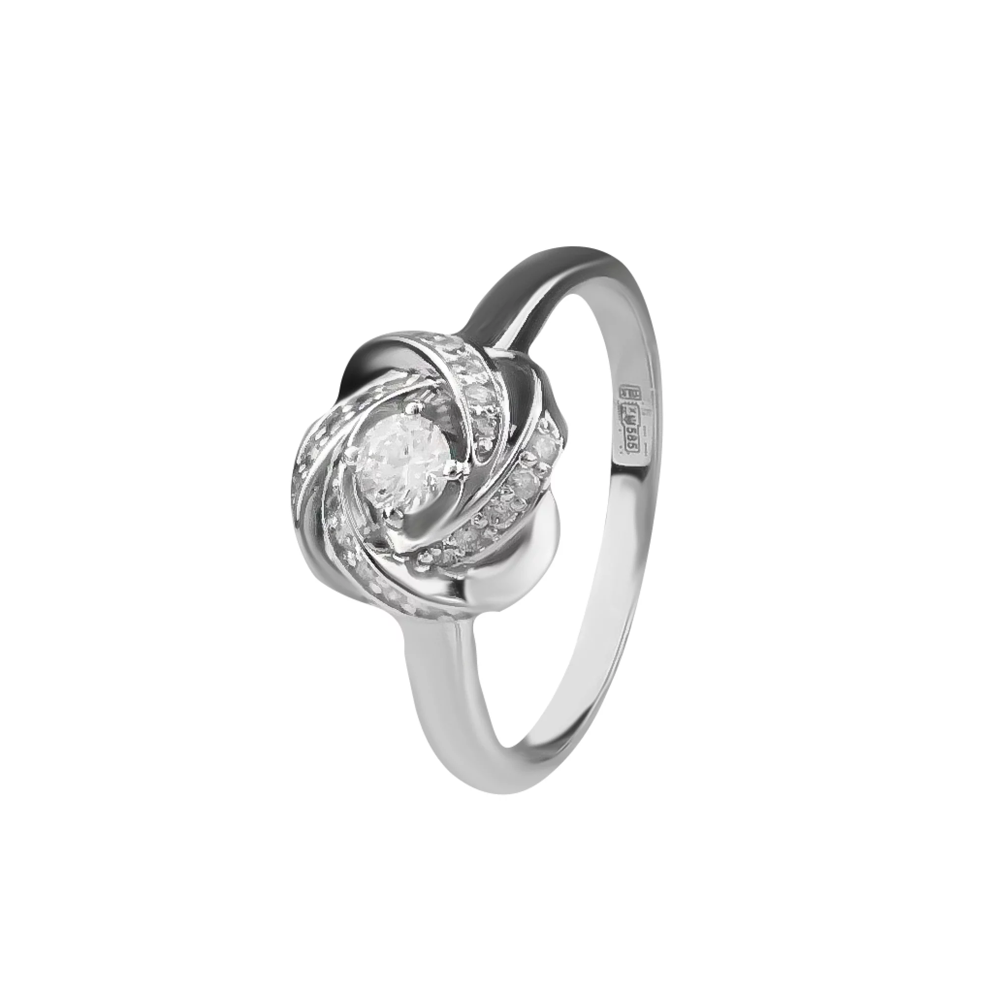Кольцо из белого золота с бриллиантами - 828410 – изображение 1
