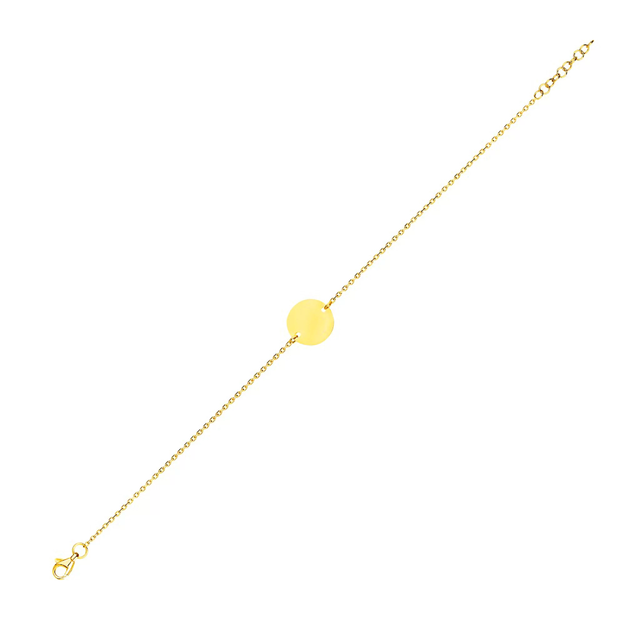 Браслет з лимонного золота "Монета" плетіння якір - 1518175 – зображення 2