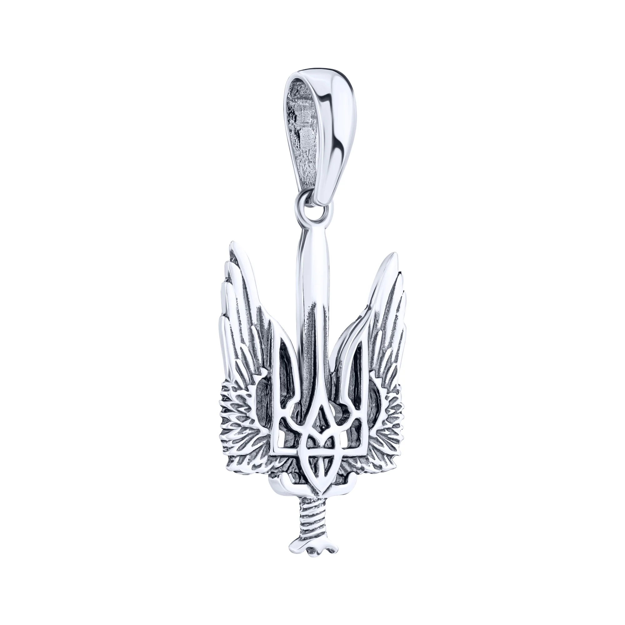 Срібний підвіс "Тризуб - Герб України" з чорнінням - 1962006 - 1