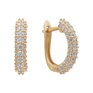 Сережки из красного золота с фианитами - 825859