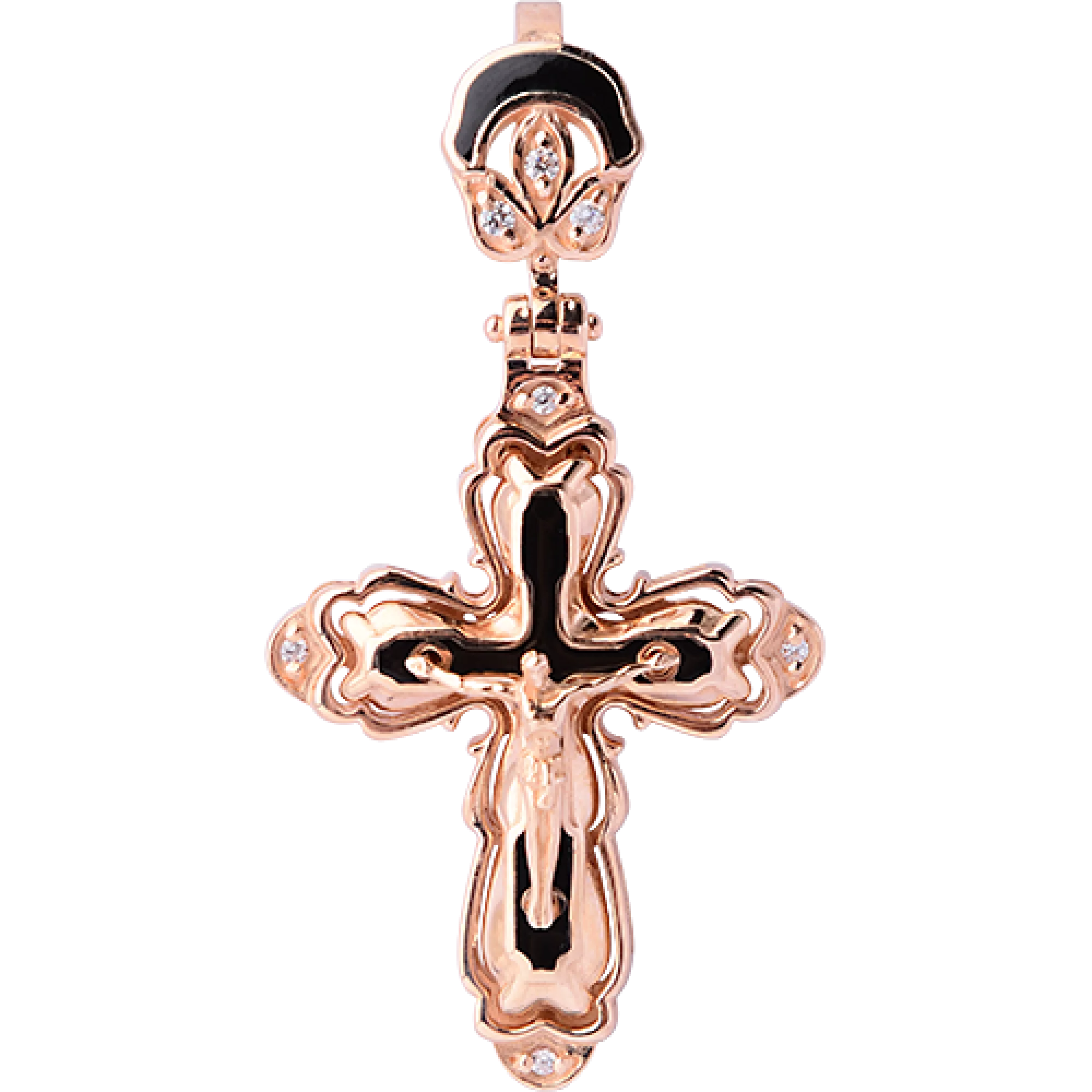 Золотой крестик с цирконием - 392545 – изображение 1
