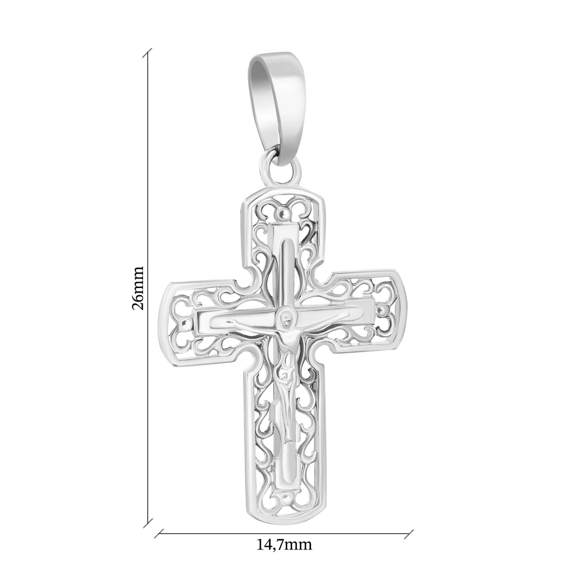 Православний срібний хрестик - 1595677 – зображення 3