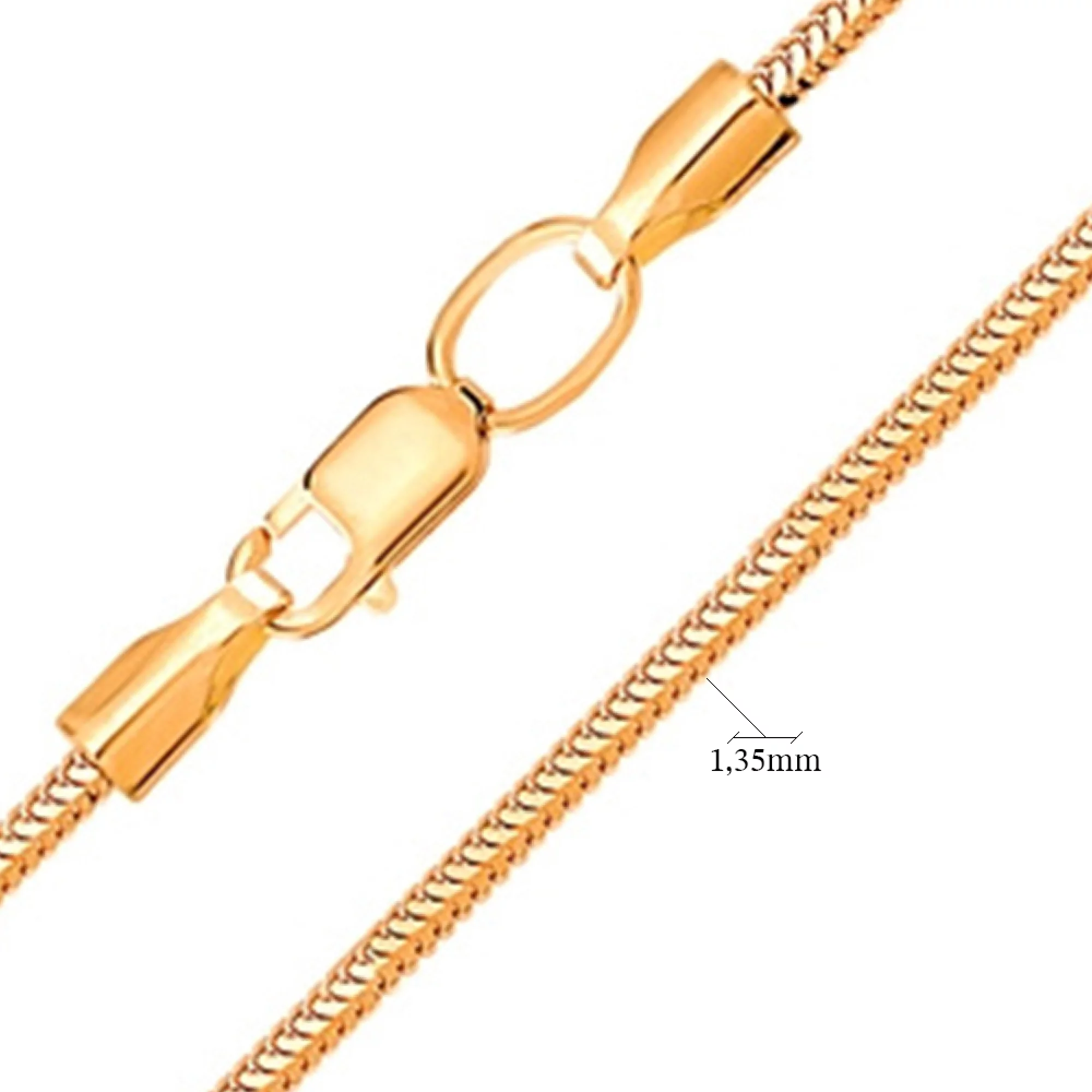 Цепочка из лимонного золота плетение снейк - 648548 – изображение 2