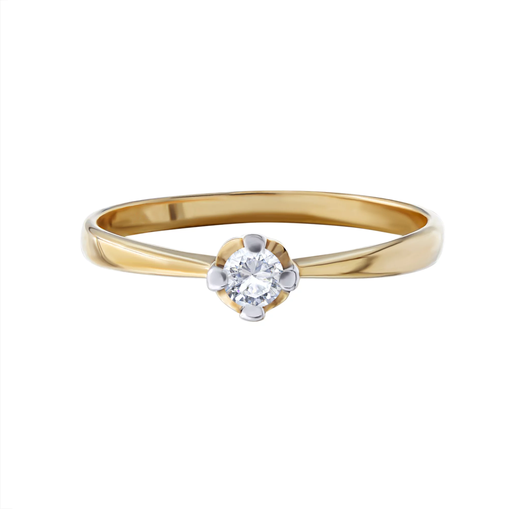 Золотое кольцо с цирконием - 521476 – изображение 2
