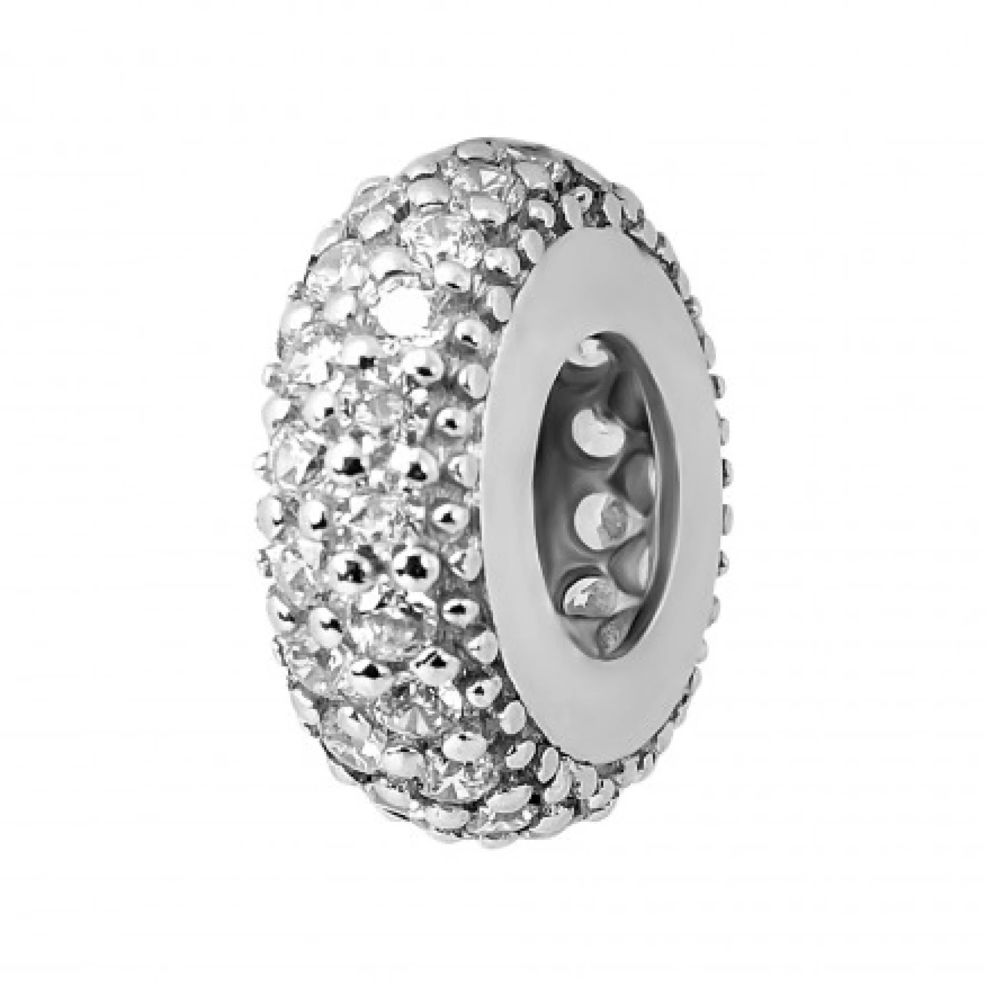 Серебряный шарм с фианитами - 401658 - 1