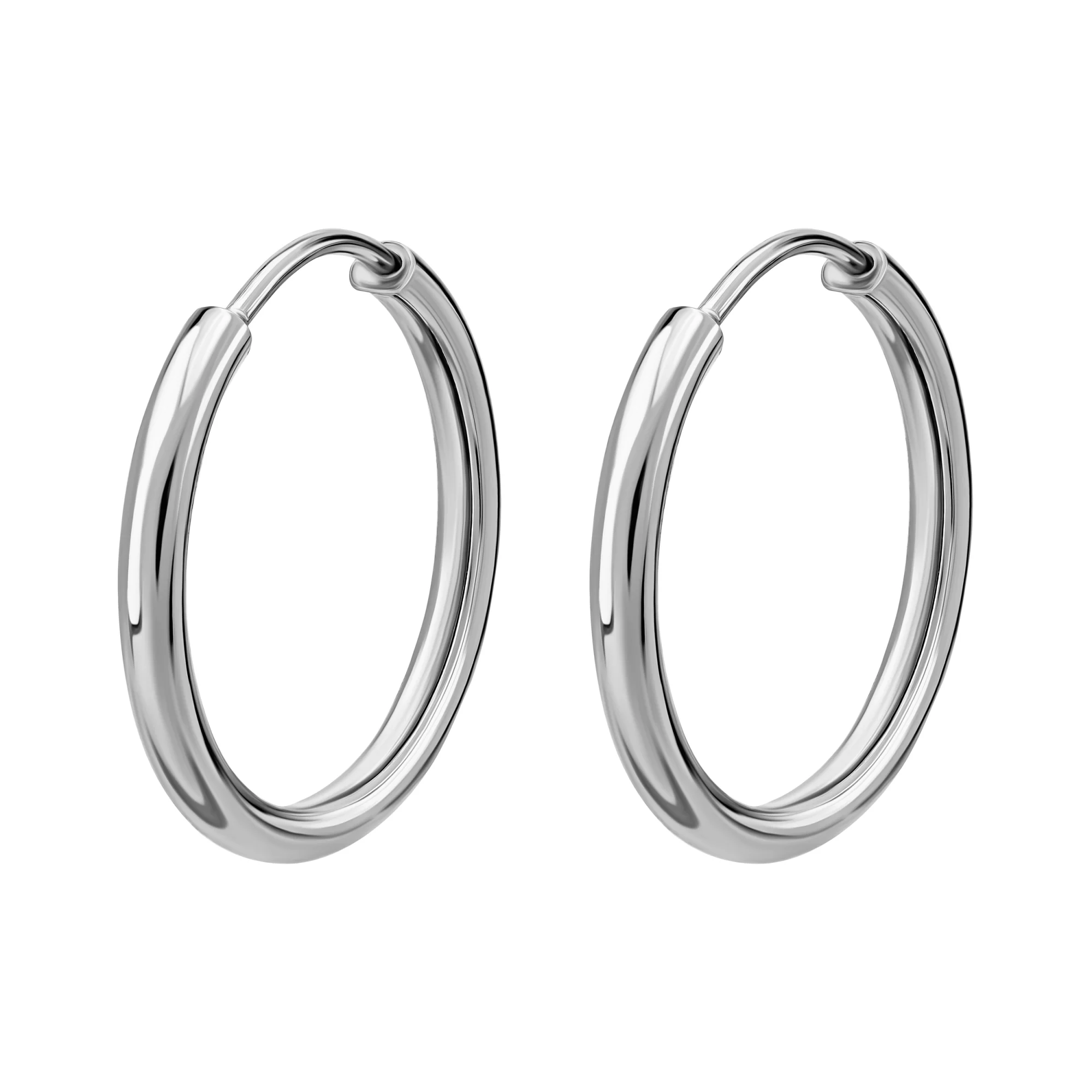 Серьги-кольца серебряные - 2080907 - 2