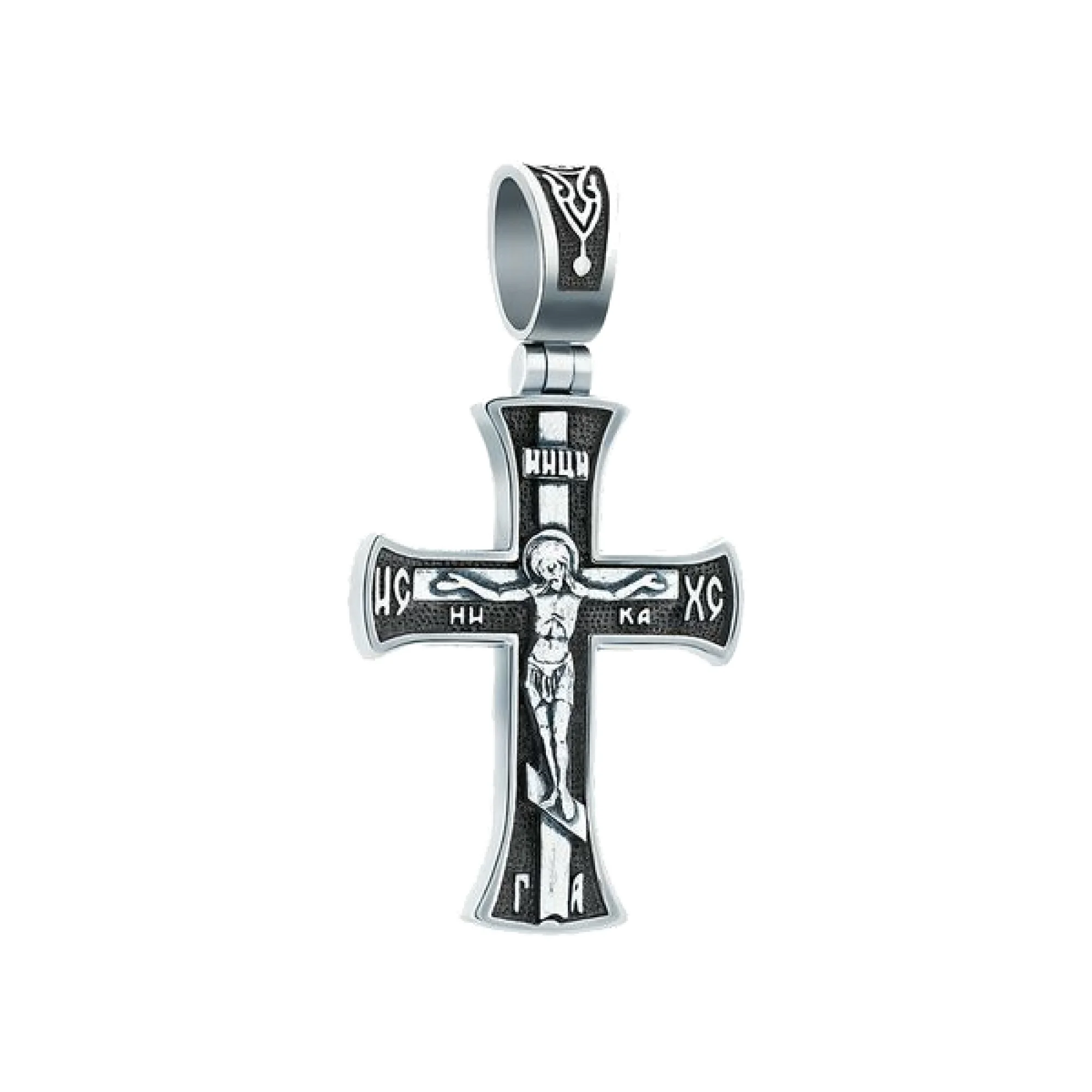 Крестик серебряный с чернением - 443557 - 1