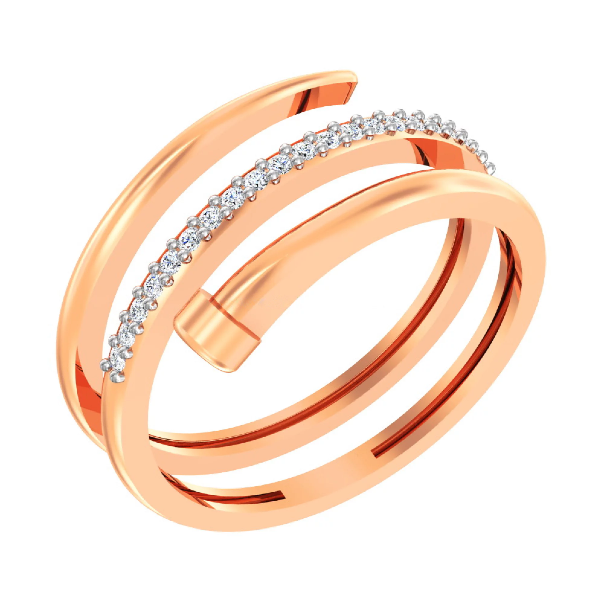 Золотое кольцо с фианитом - 1392132 – изображение 1