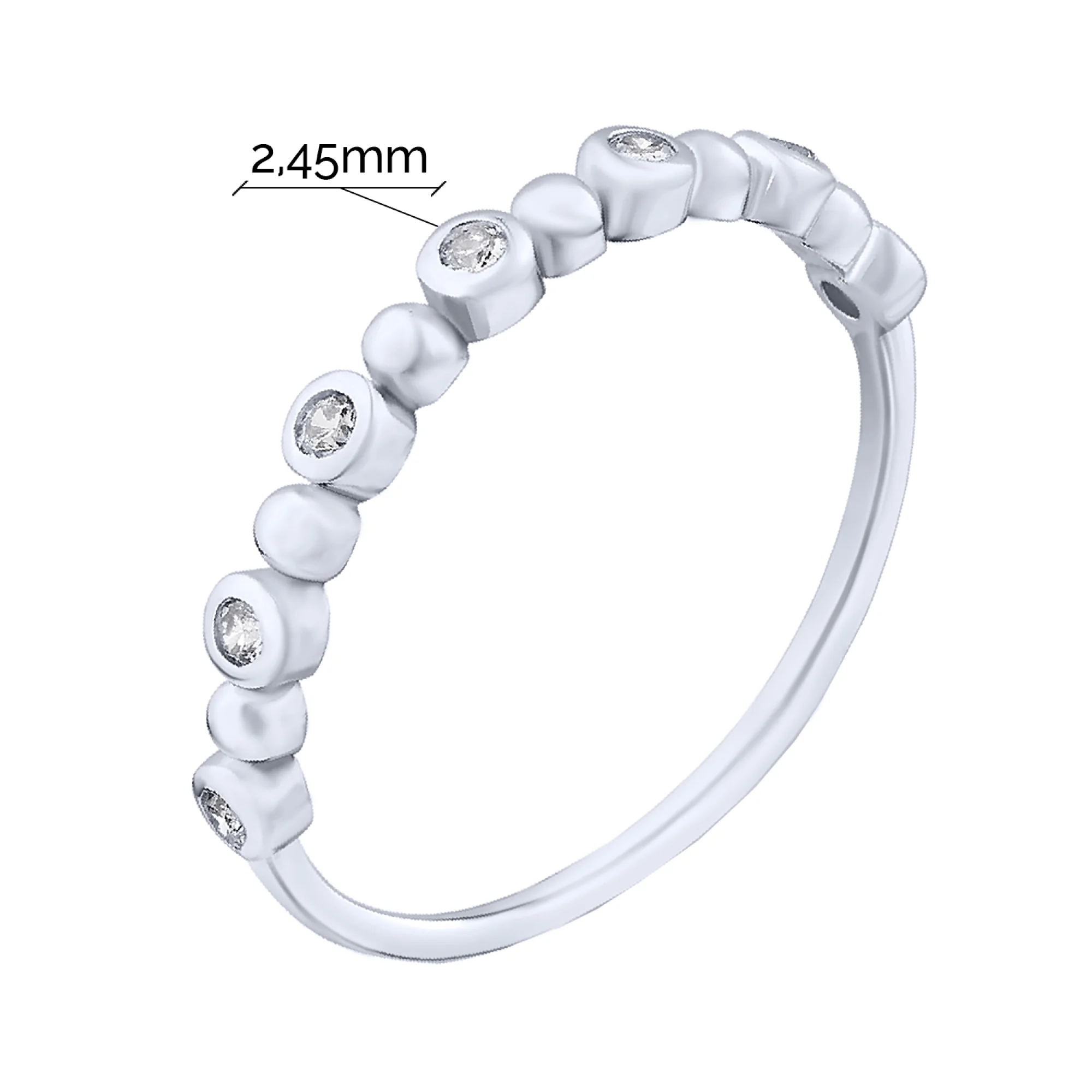 Серебряное кольцо с фианитами - 1624805 - 2
