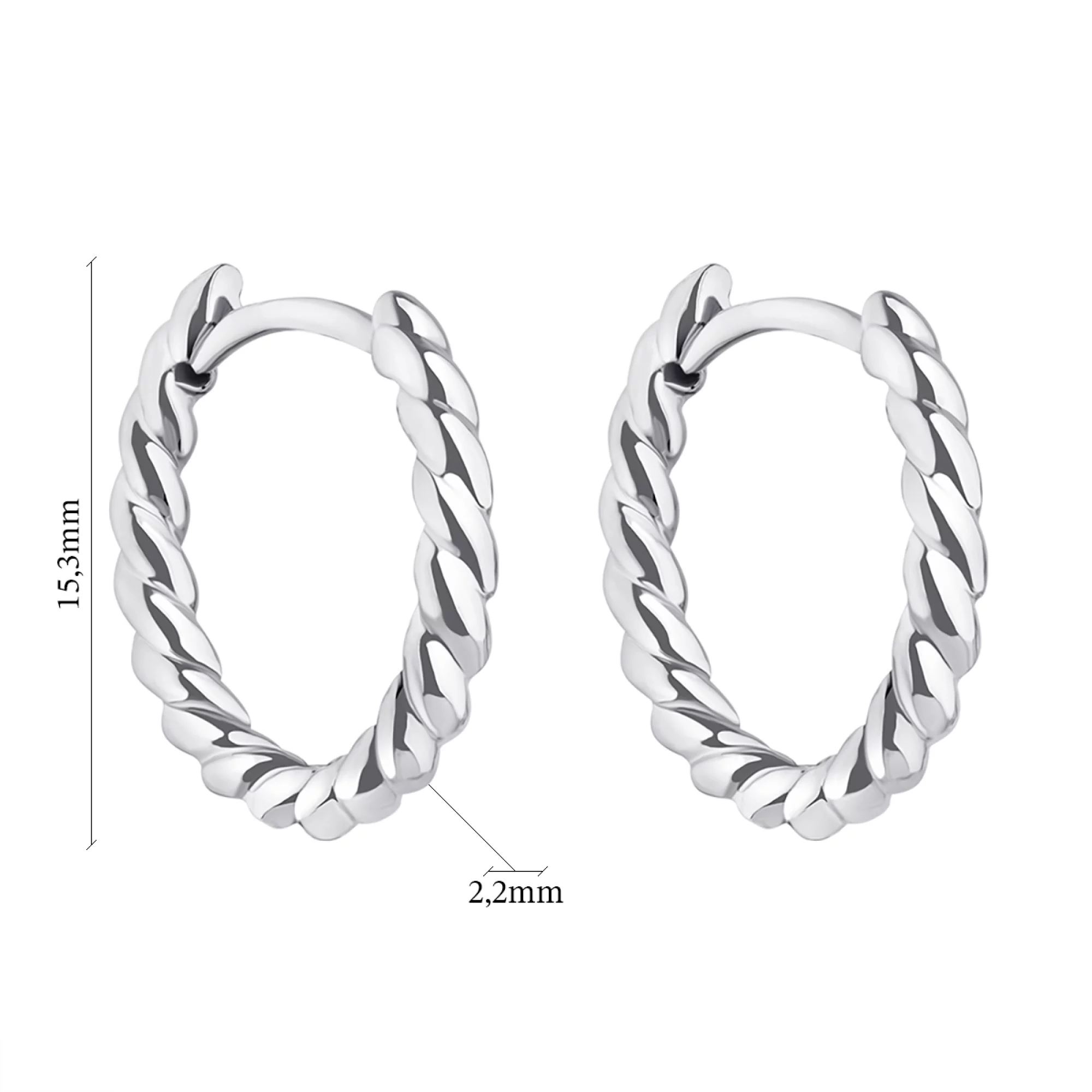 Сережки-кільця зі срібла - 1307311 – зображення 2