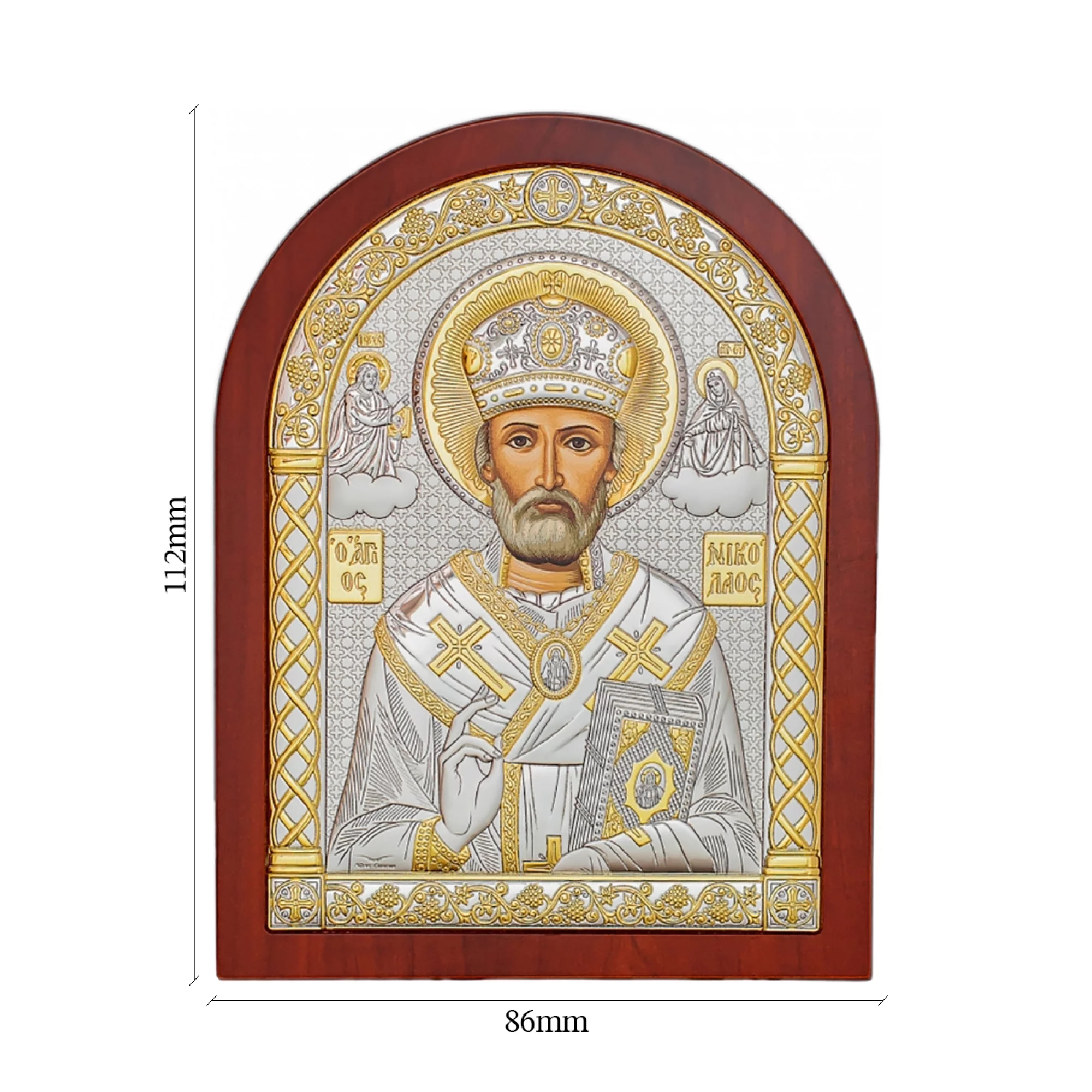 Ікона з срібла "Микола Чудотворець" 86х112 мм - 1341437 – зображення 2