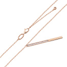 Колье из красного золота с подвеской с фианитами из якорного плетения - 1807386