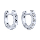 Серебряные серьги-кольца с фианитами - 2123391