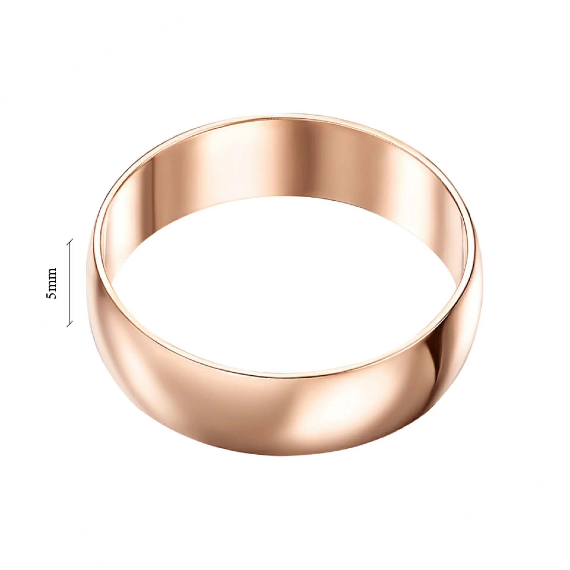 Обручальное кольцо из красного золота в стиле классика - 547083 – изображение 4