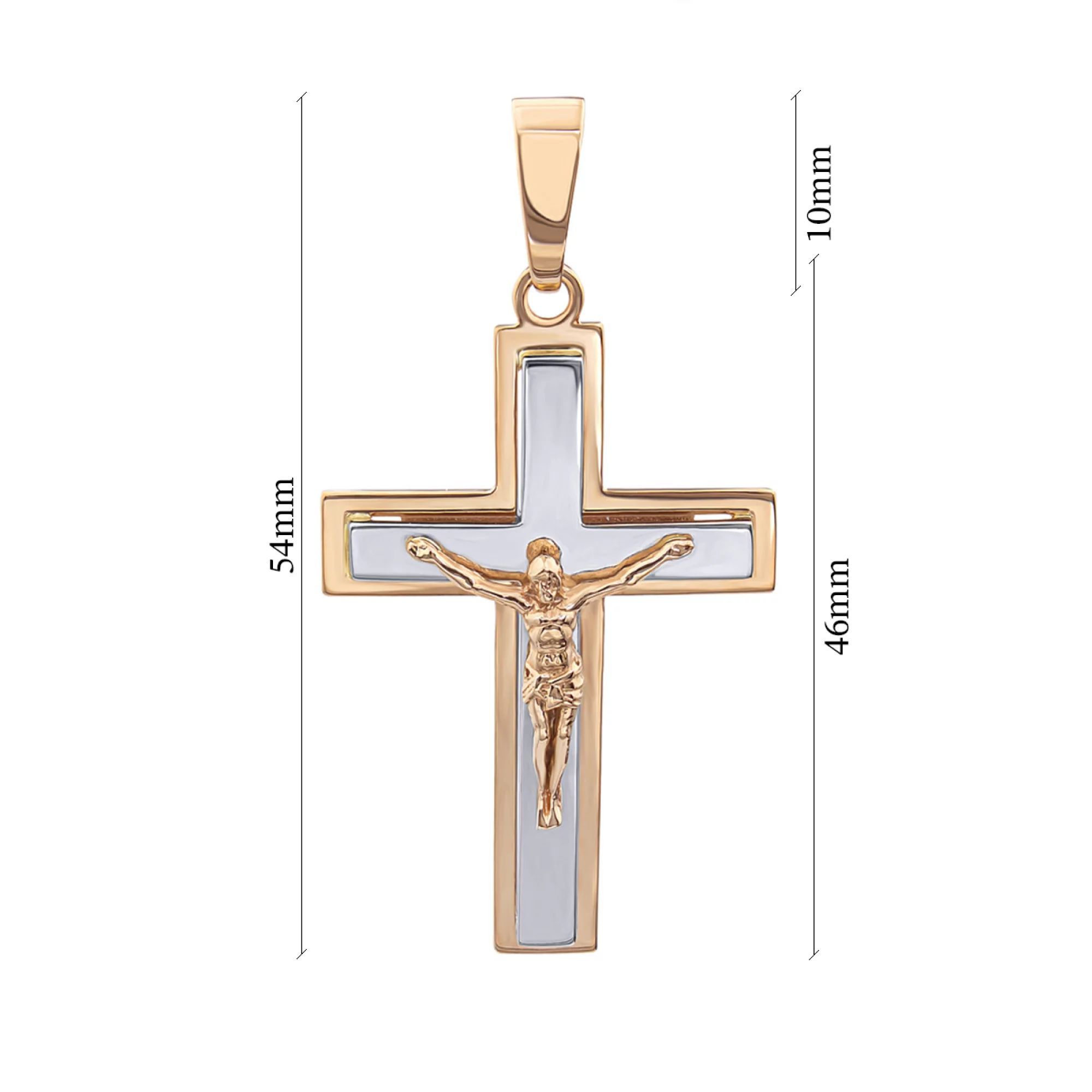 Крестик из красного золота с распятием - 961568 – изображение 2