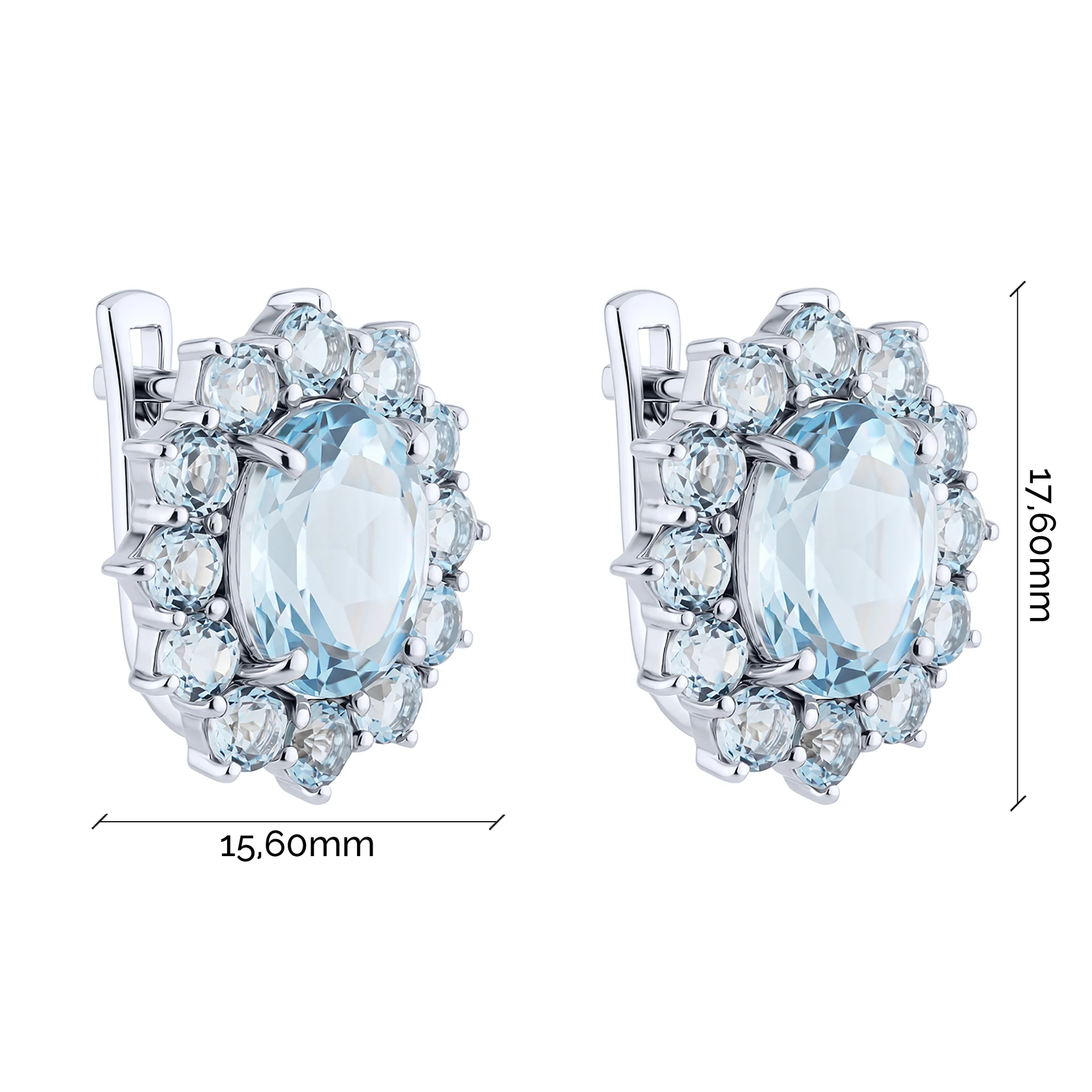 Серебряные серьги с топазом - 2272000 - 3