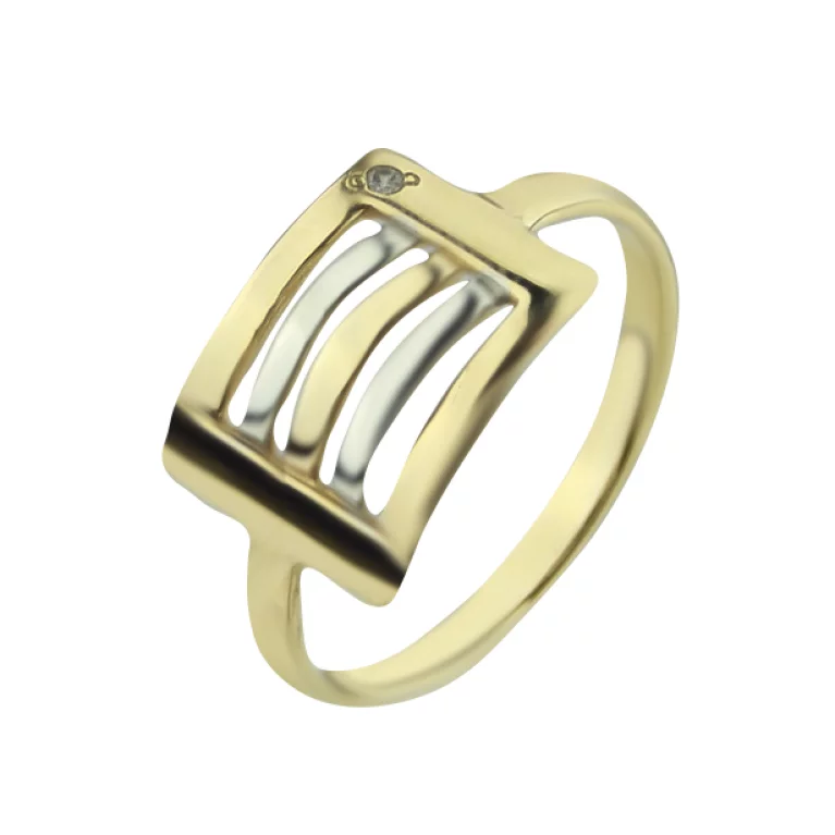 Золотое кольцо с фианитом. Артикул А015к: цена, отзывы, фото – купить в интернет-магазине AURUM