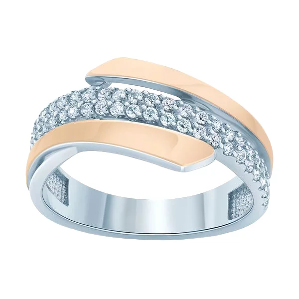 Серебряное кольцо с позолотой и фианитом. Артикул 7201/500453-ЗНР: цена, отзывы, фото – купить в интернет-магазине AURUM