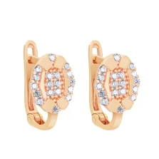 Сережки в червоному золоті з фіанітами - 1735976