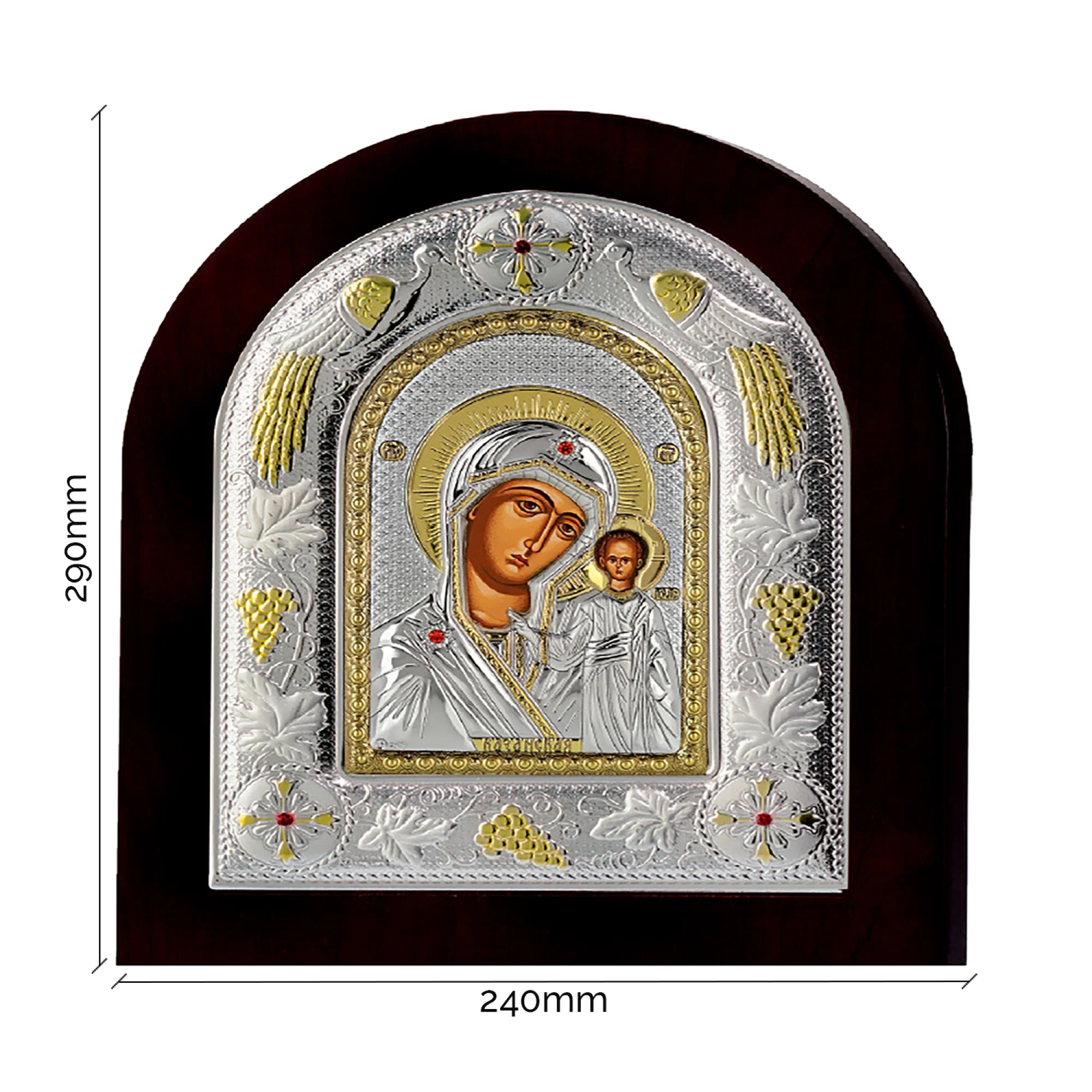 Ікона срібна "Богородиця Казанська" - 968309 - 2