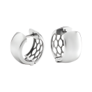 Серьги-кольца из серебра с лаконичными вырезами - 1552921