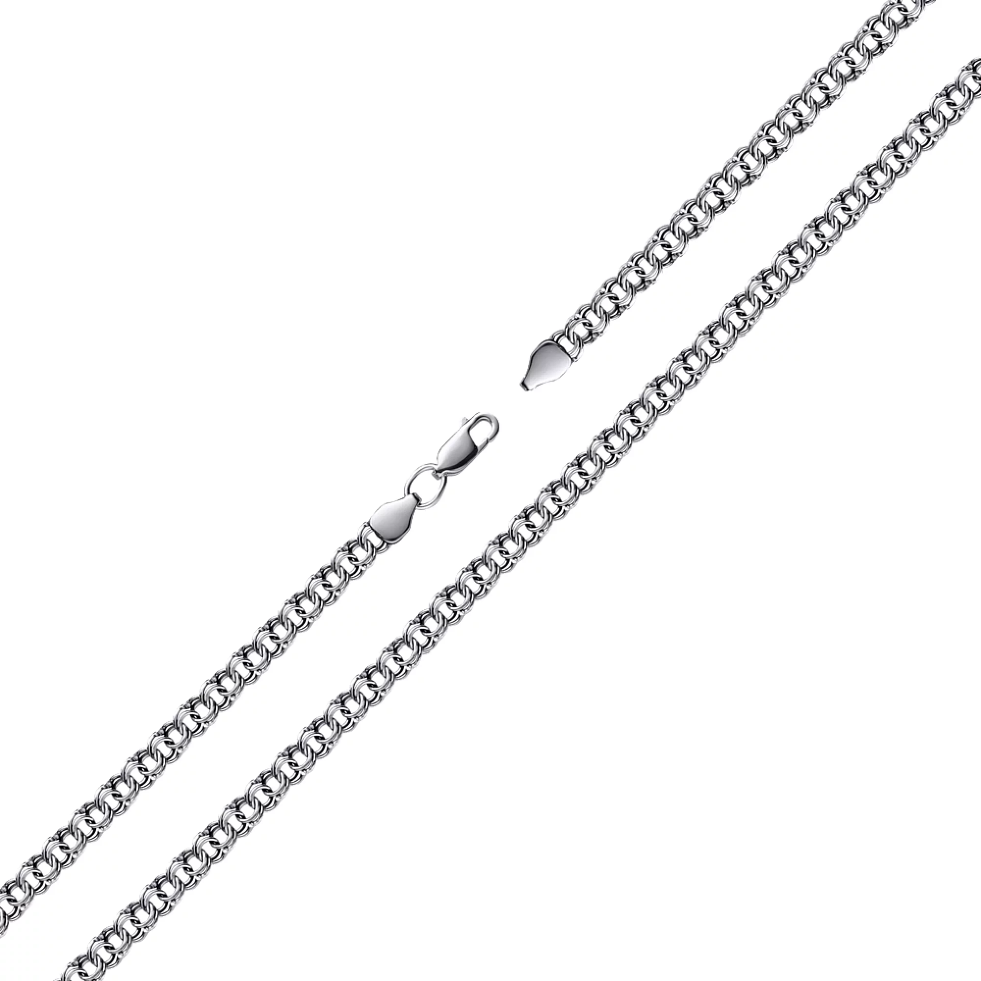 Браслет срібний з чорнінням плетіння бісмарк - 1278403 – зображення 1