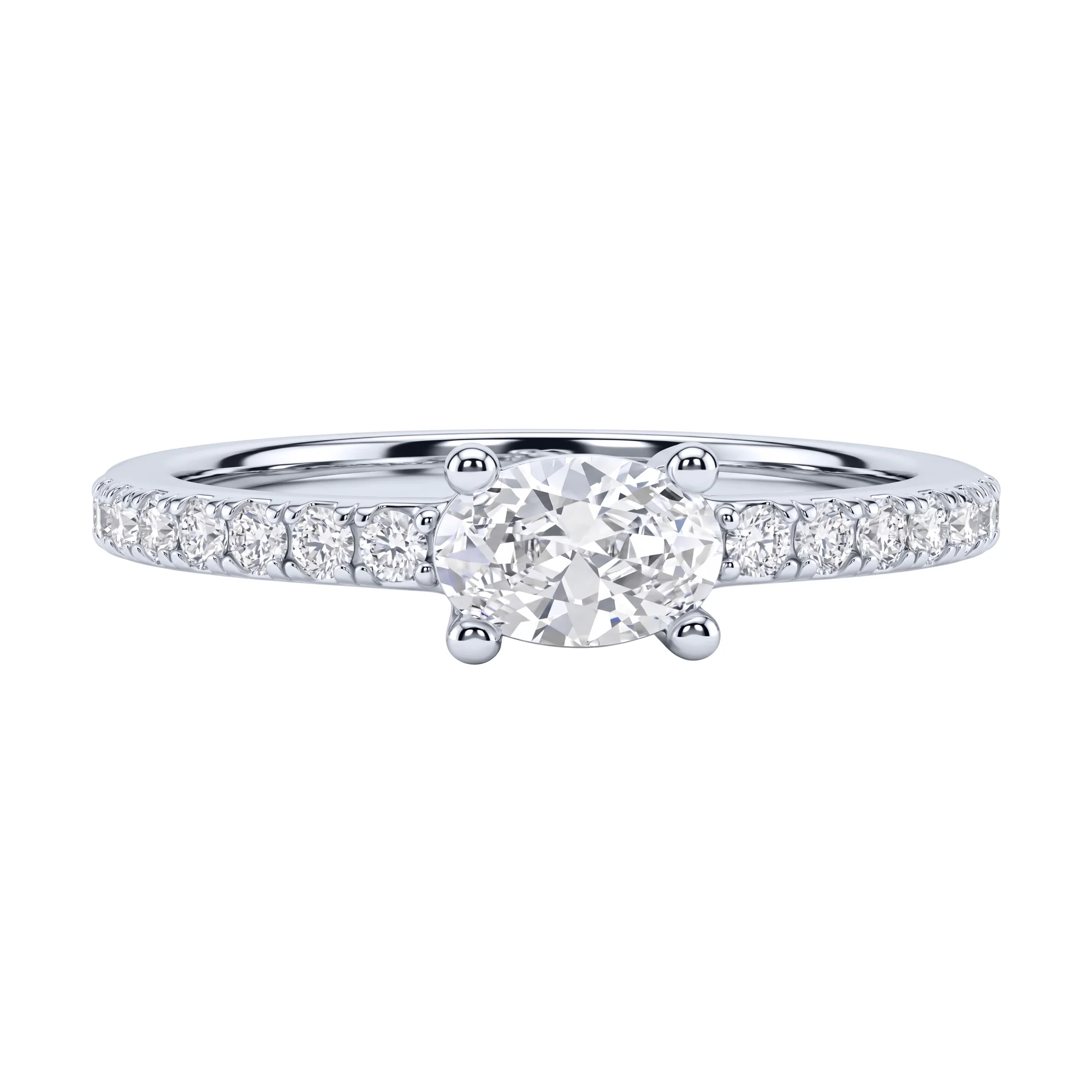 Серебряное кольцо с фианитами  - 2262520 - 2