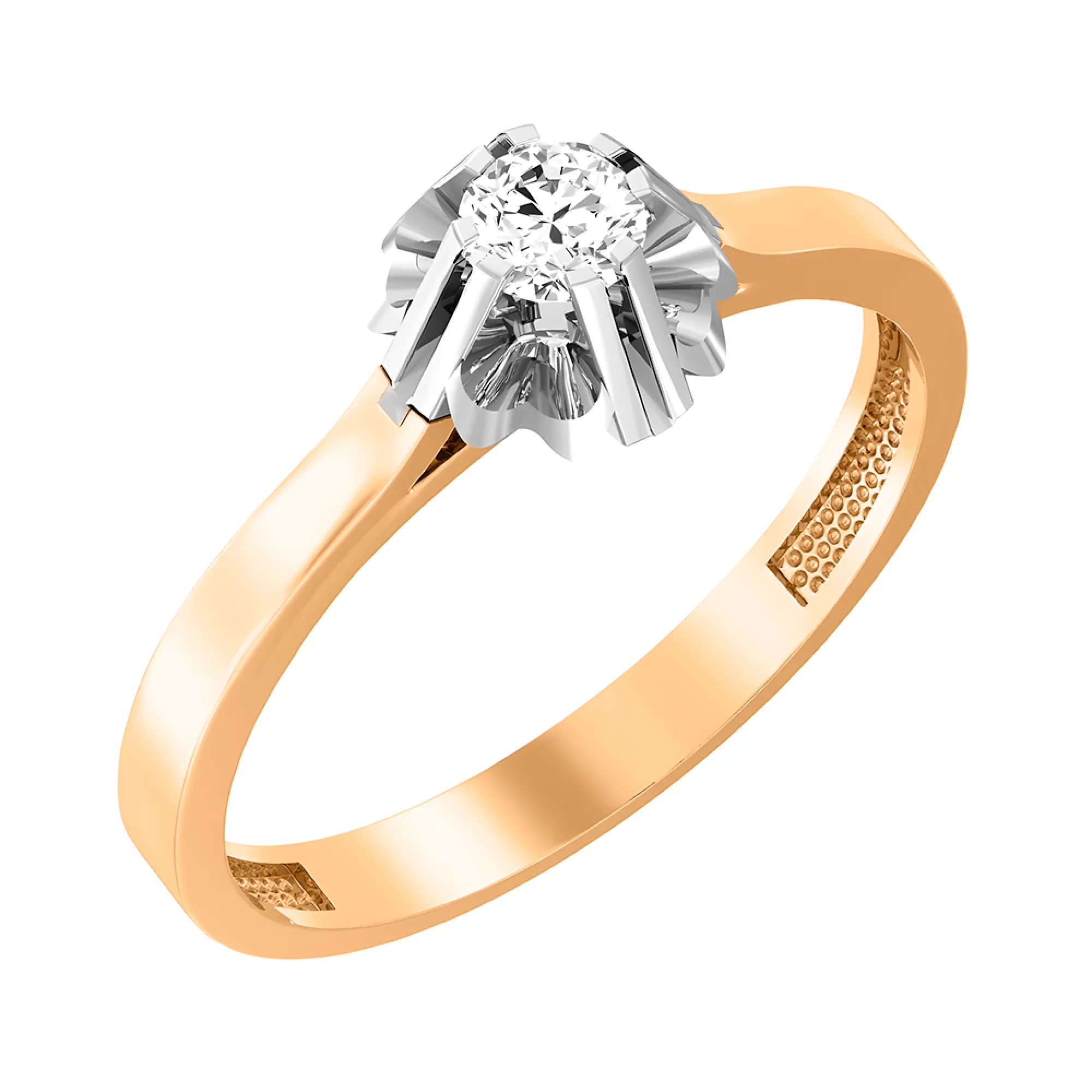 Золотое кольцо с фианитом - 585488 – изображение 1