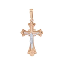 Хрестик з комбінованого золота - 474523