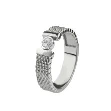 Каблучка з білого золота з фіанітом - 806925