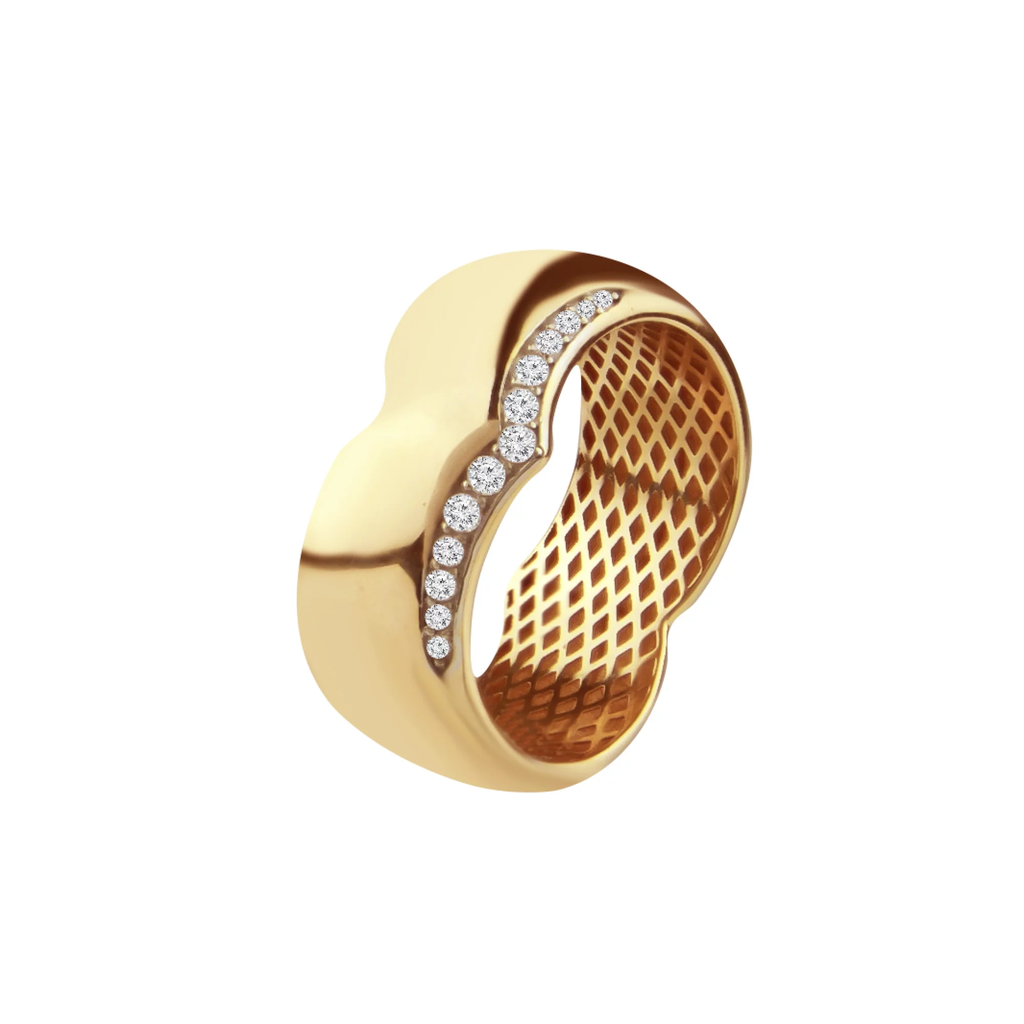 Золотое кольцо с фианитами - 482911 – изображение 1