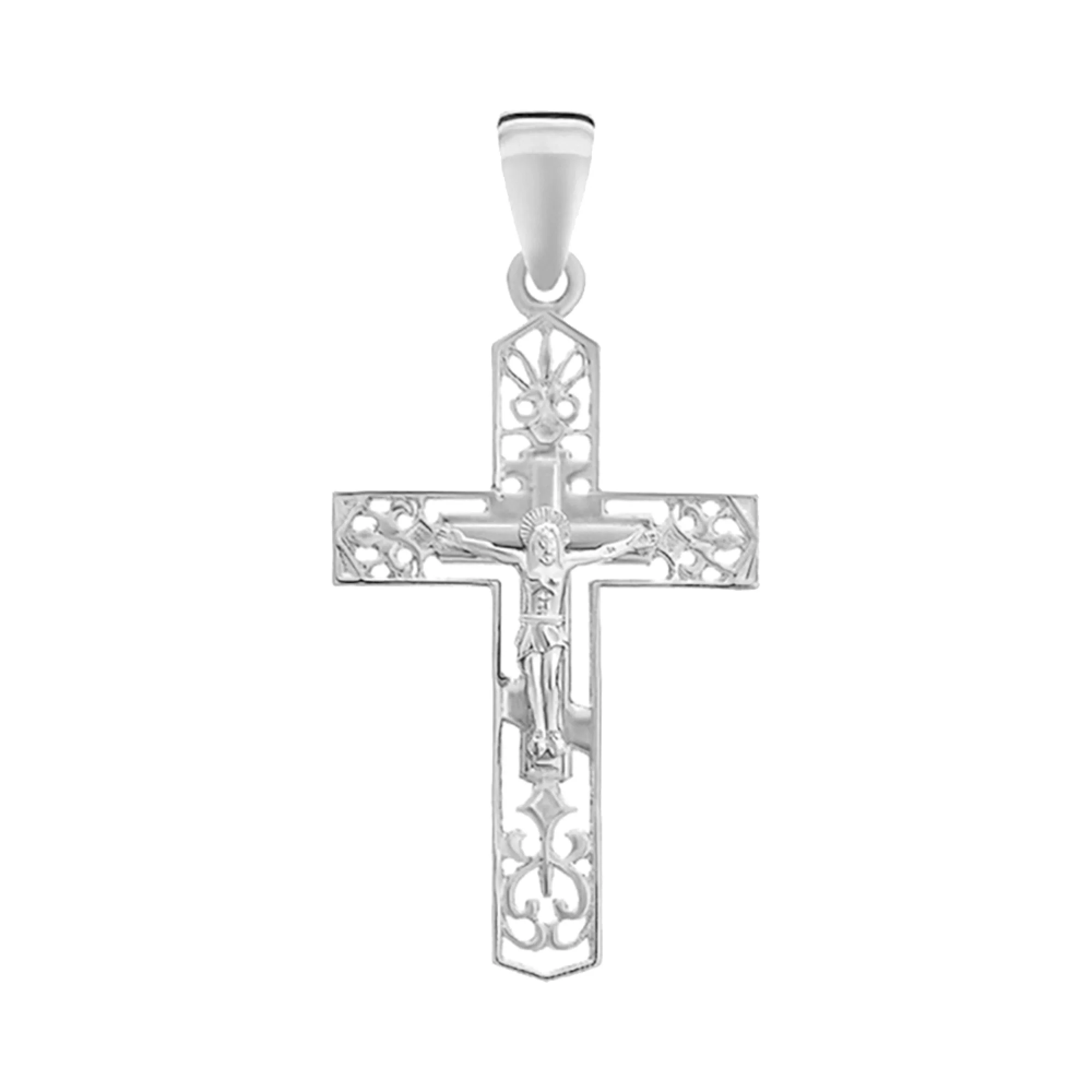 Крестик из белого золота - 965321 – изображение 1