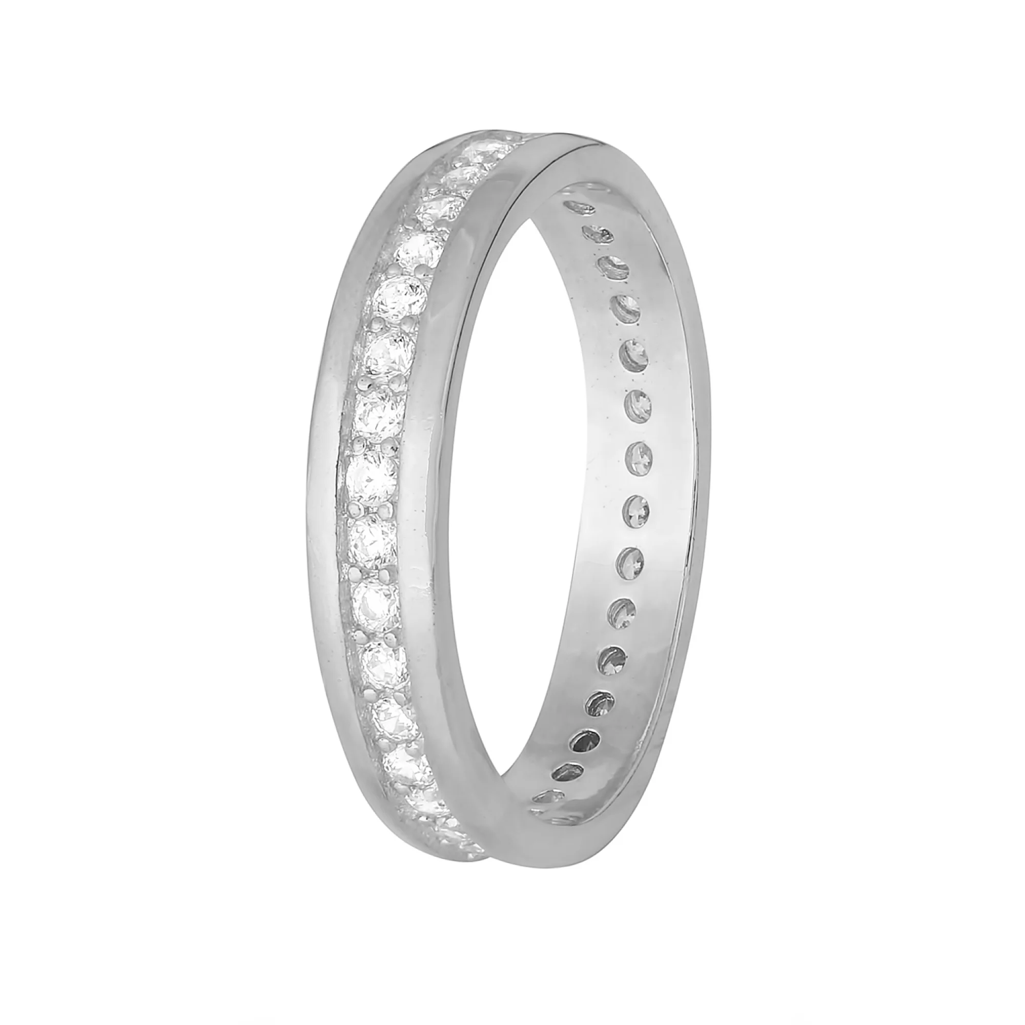Серебряное кольцо с фианитами - 972983 - 1