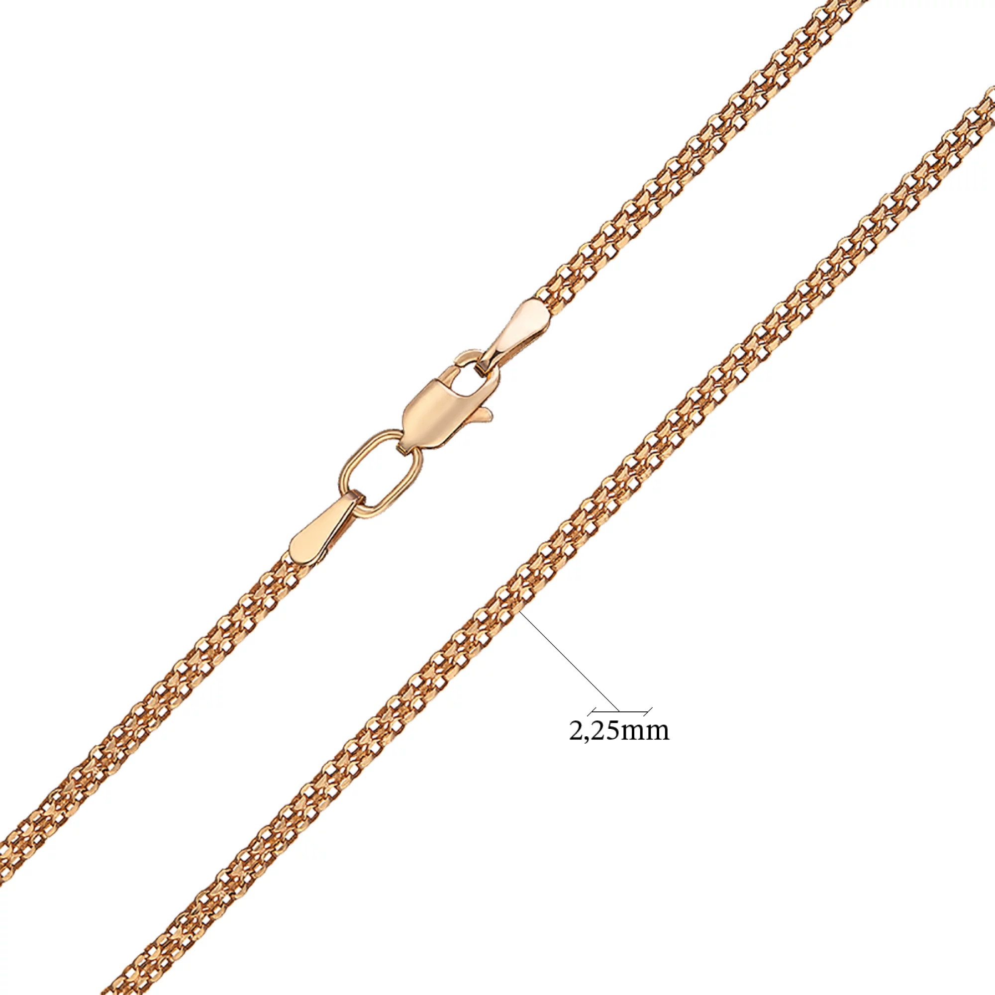 Цепочка из красного золота с плетением якорный бисмарк - 648870 – изображение 2