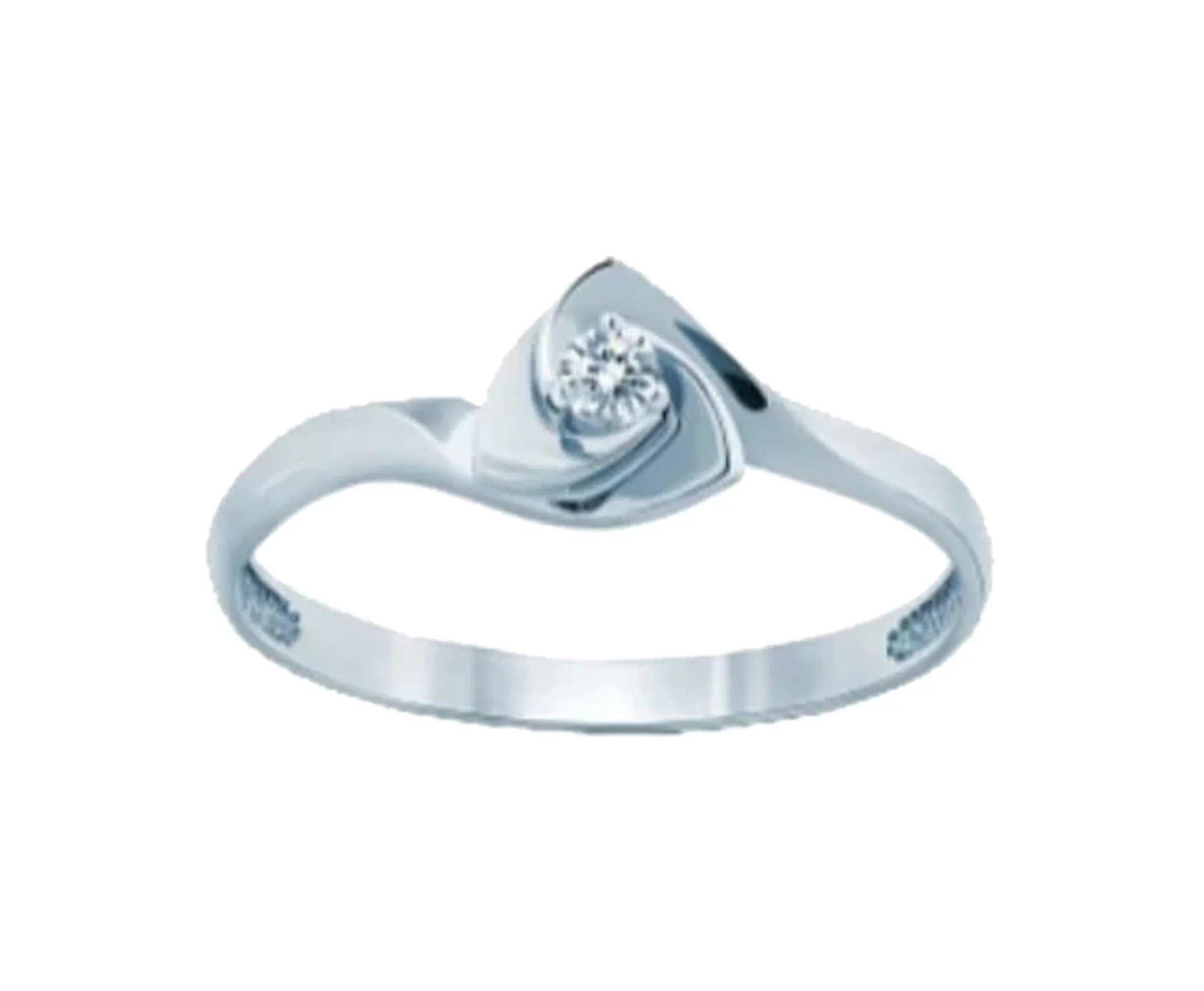 Кольцо из белого золота с бриллиантом - 511650 – изображение 1