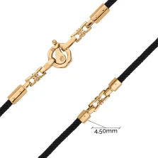 Стильний шнурок бавовняний зі вставками із червоного золота - 947214