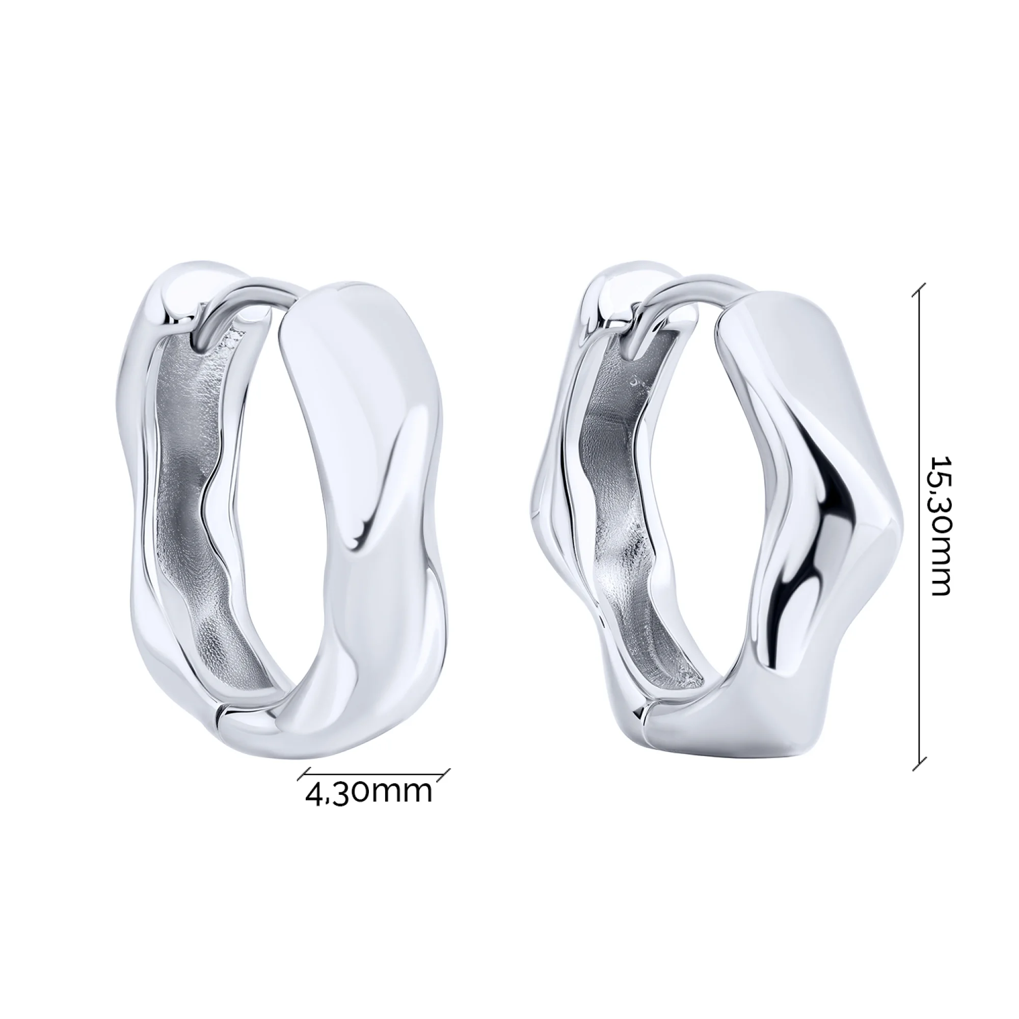 Серьги-кольца из серебра - 2123390 - 3