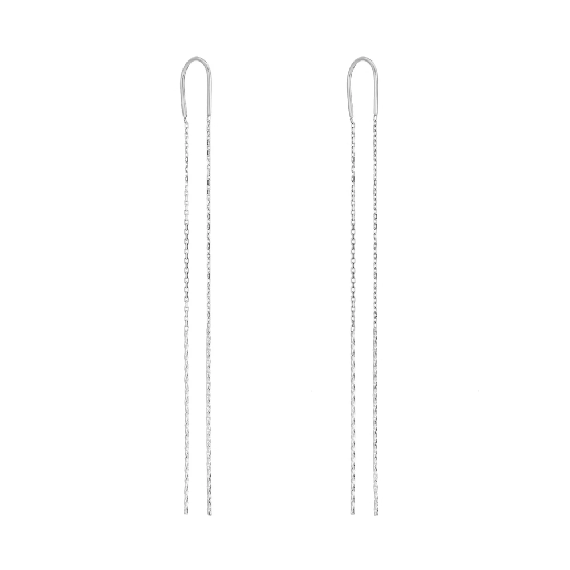 Сережки-протяжки из белого золота - 1095120 - 1