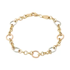 Браслет з комбінованого золота плетіння шопард - 972943