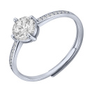 Серебрянное кольцо с фианитами раздвижное - 2001901