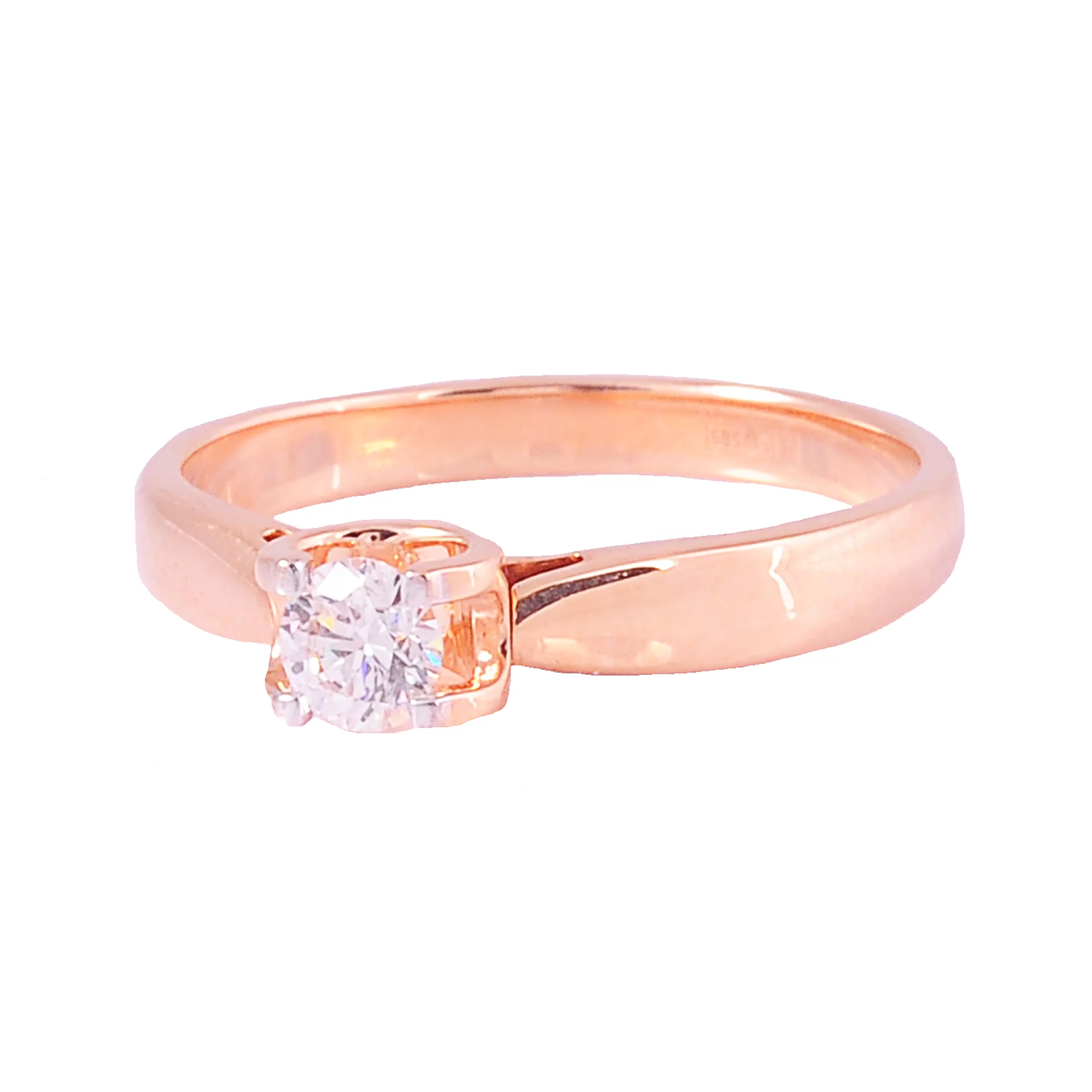 Золотое кольцо с бриллиантом - 538702 – изображение 3