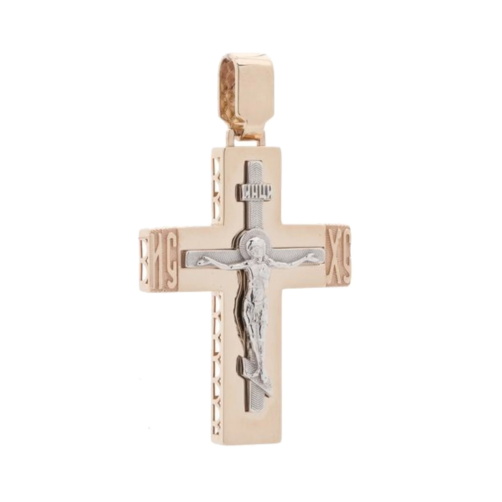 Крестик из комбинированного золота - 375565 – изображение 1