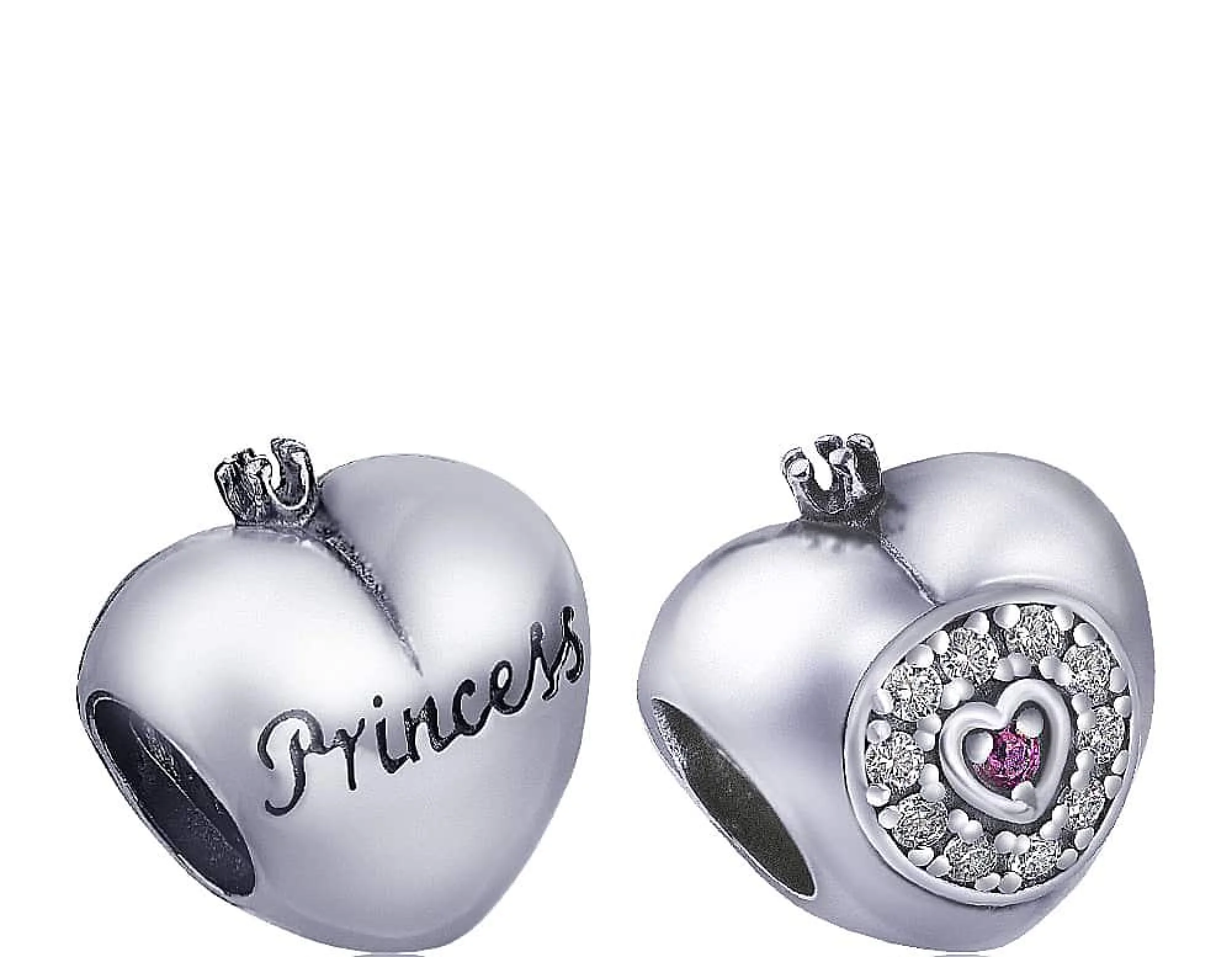 Серебряный шарм с фианитами "Princess" - 458220 - 1